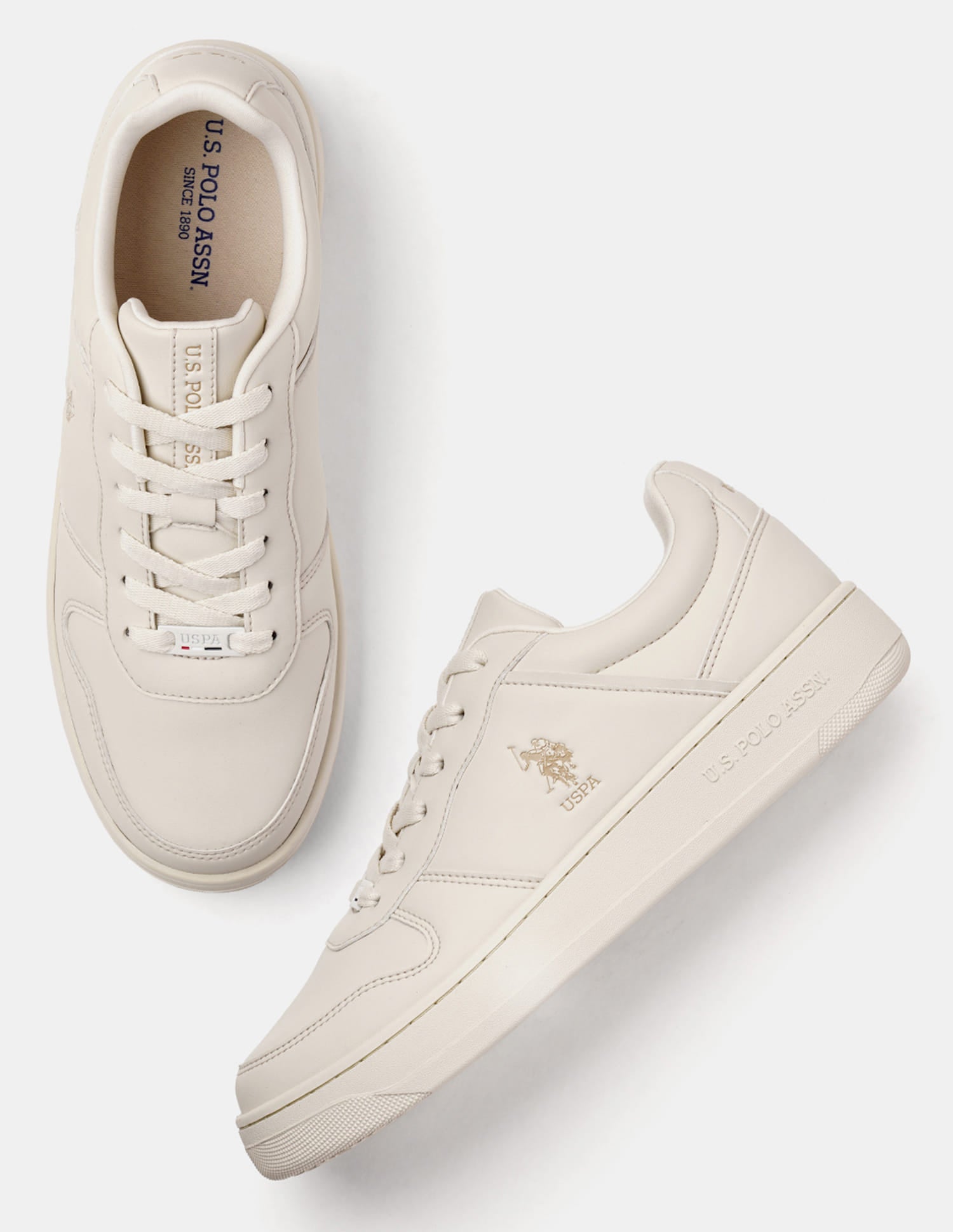 Men Joan 2.0 Solid Sneakers Cream - U.S. Polo Assn. India | Large