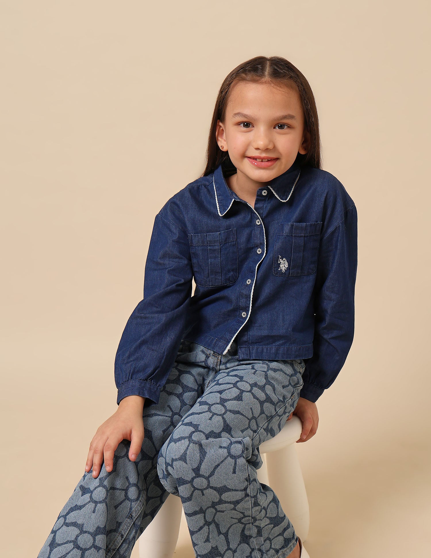 Girls Solid Regular Fit Top