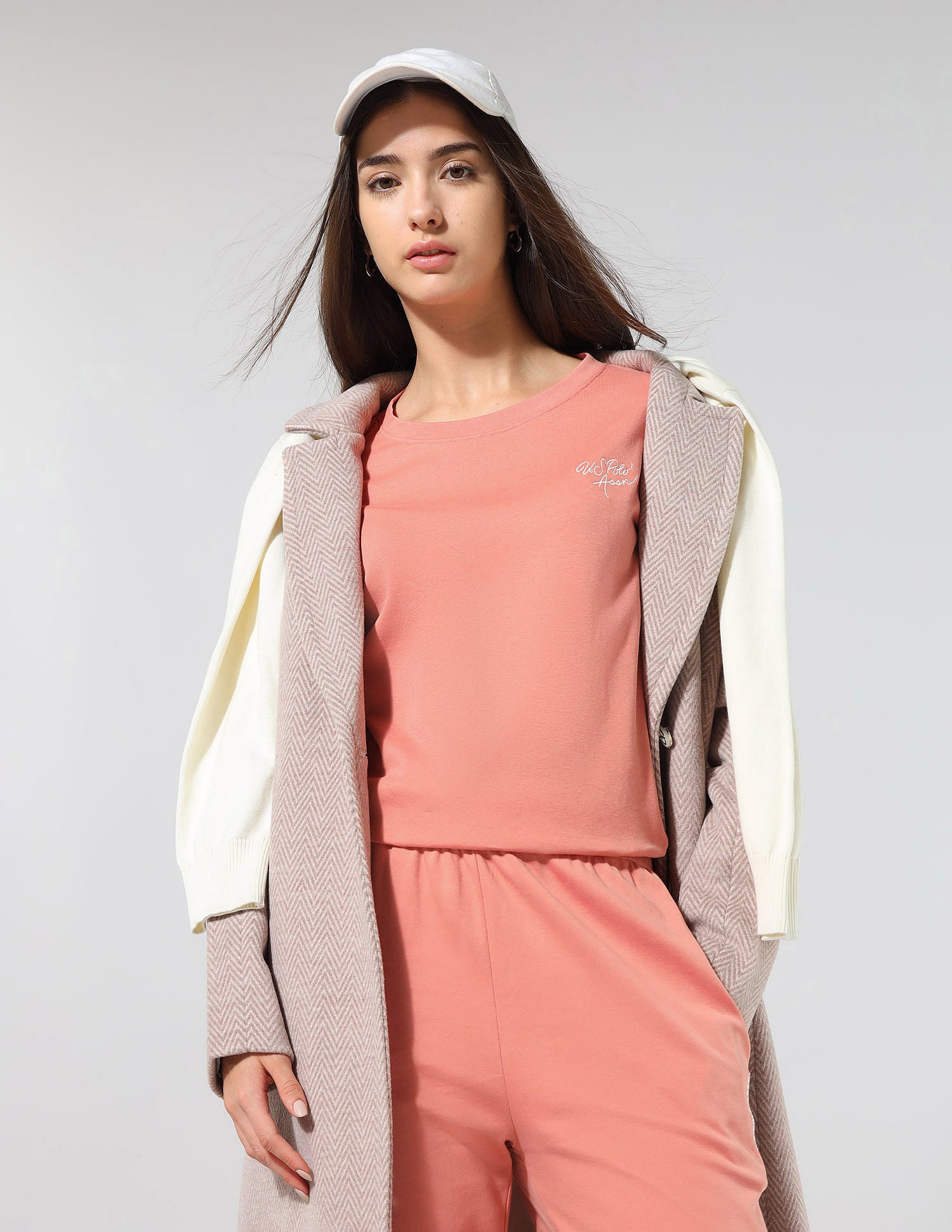 Boat Neck Relaxed Fit Lounge T-Shirt Light Pink - U.S. POLO ASSN. | Large