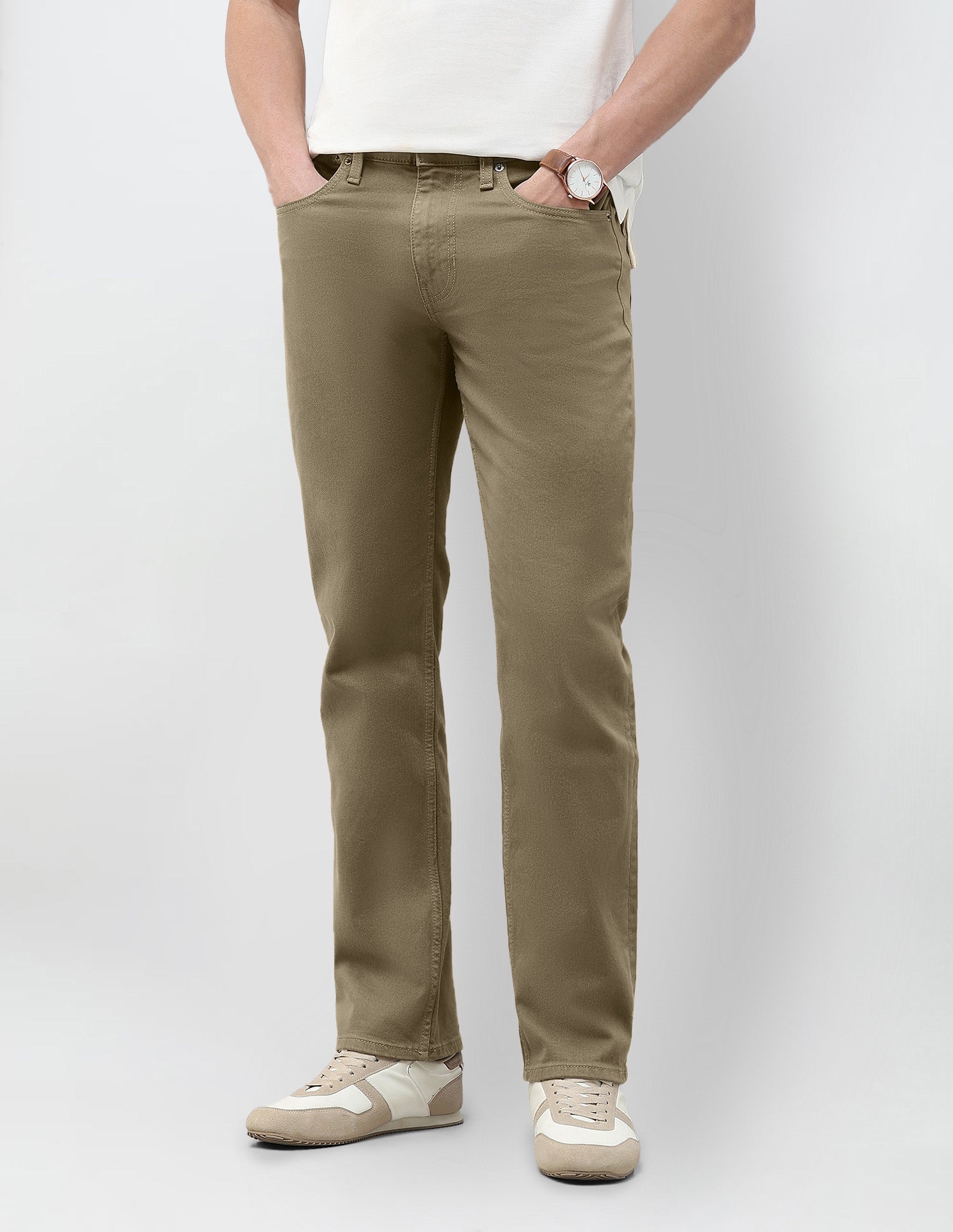 Harold Slim Straight Fit Brown Jeans