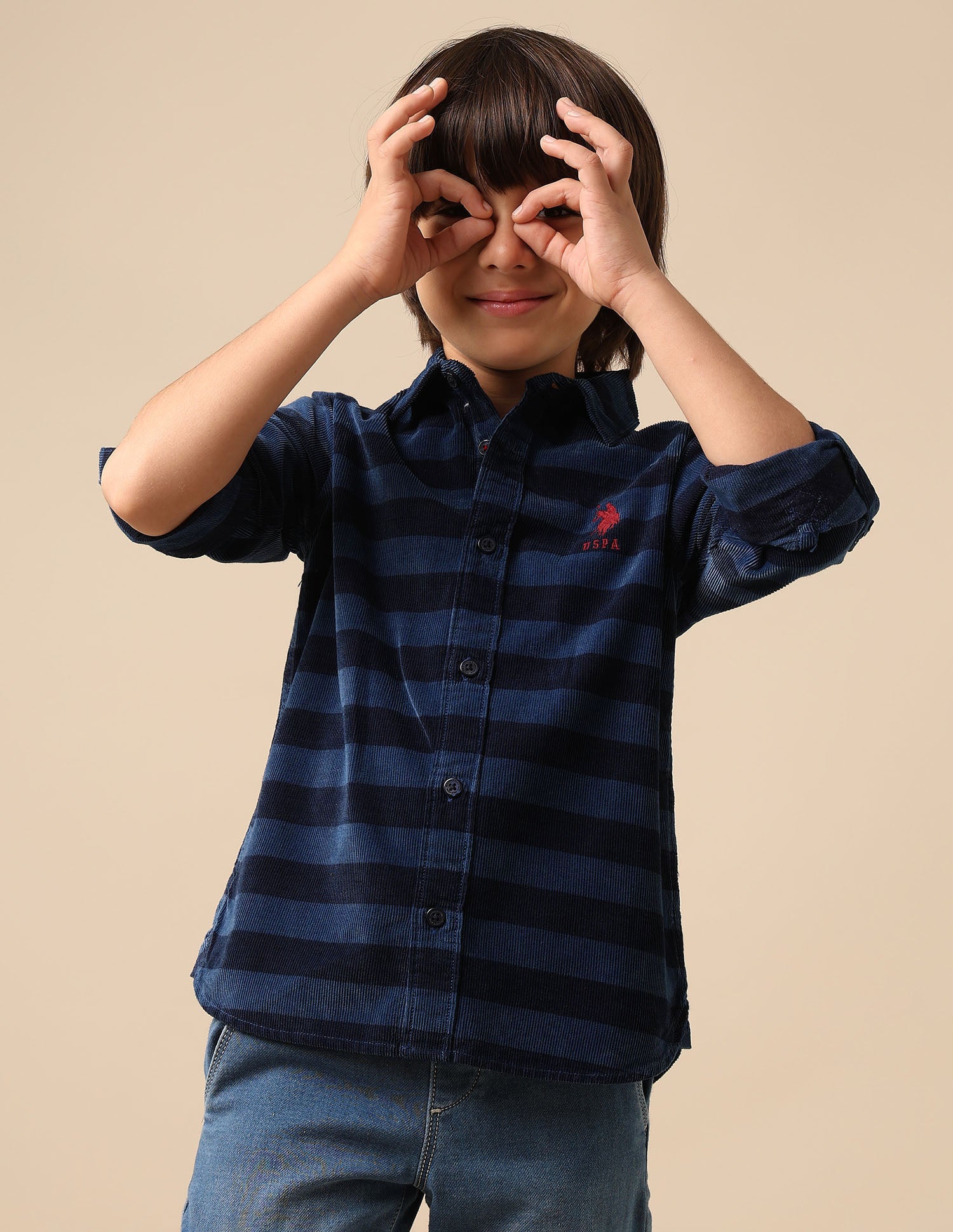 Boys Horizontal Striped Pure Cotton Shirt