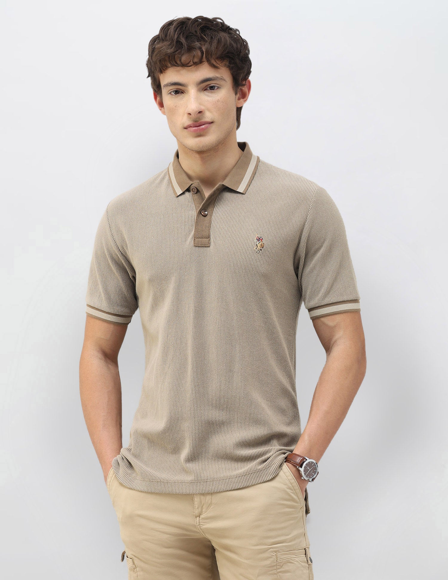 Motel On The Coast Textured Polo Shirt