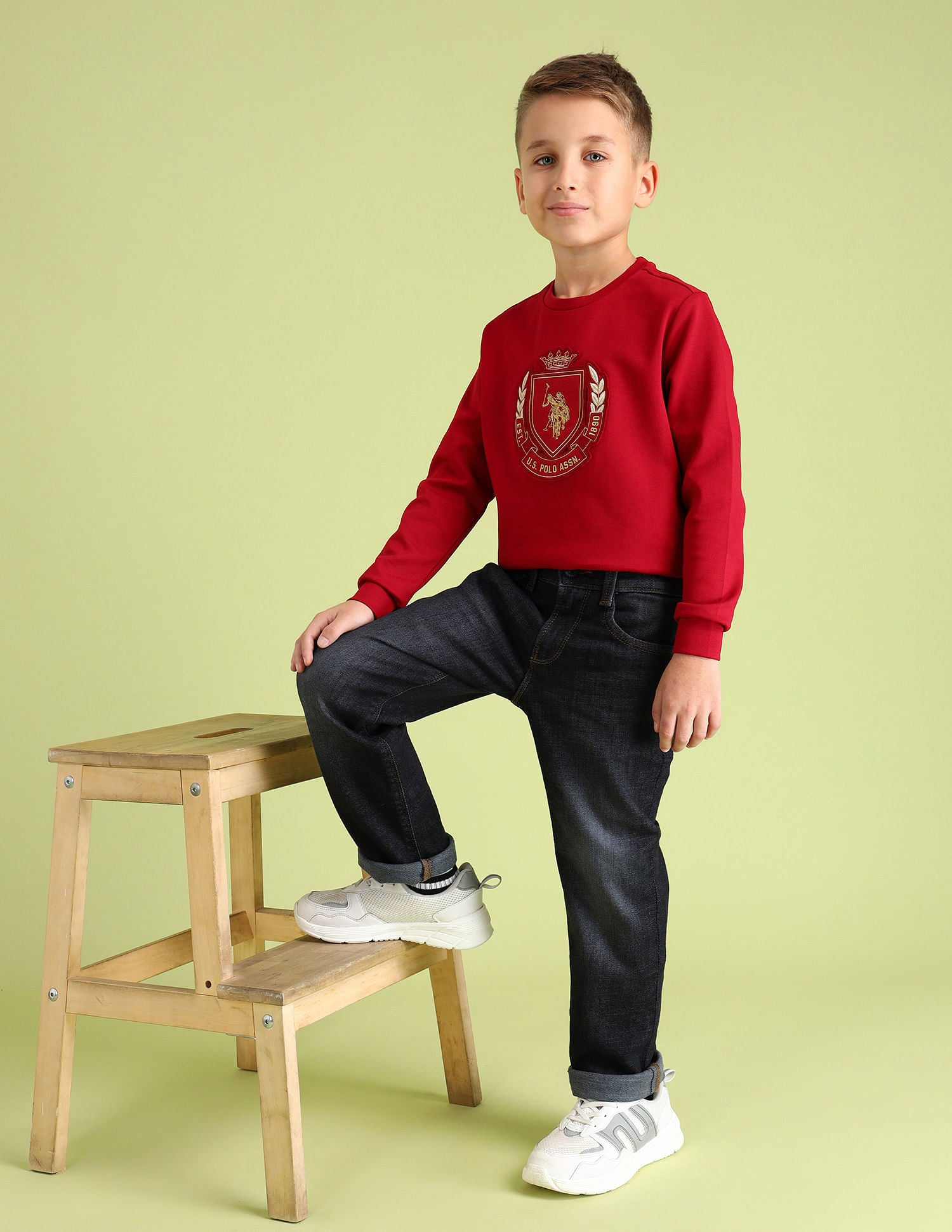 Boys Relaxed Fit Cotton Jeans Black - U.S. POLO ASSN. | Large