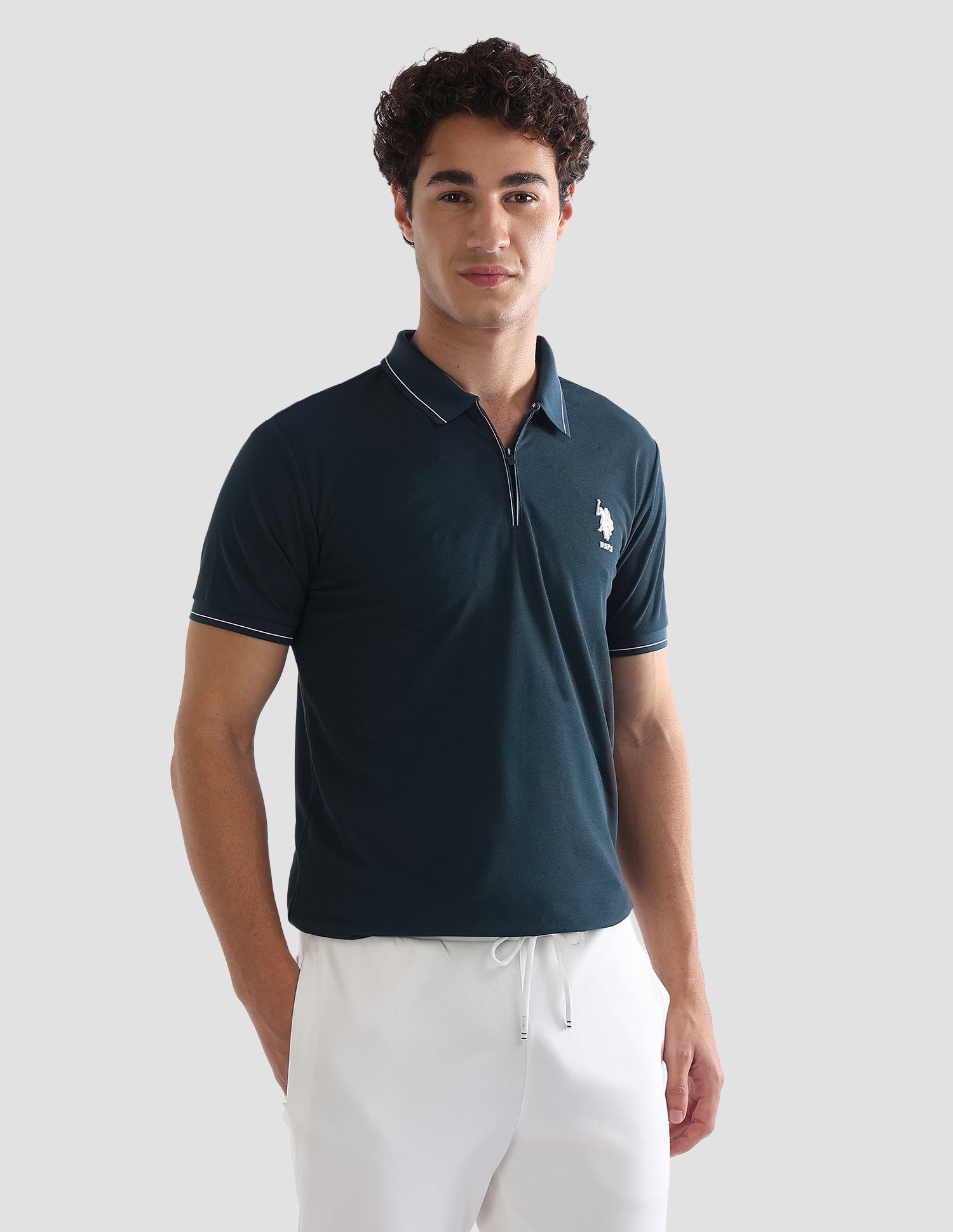 Solid Slim Fit Active Polo Shirt