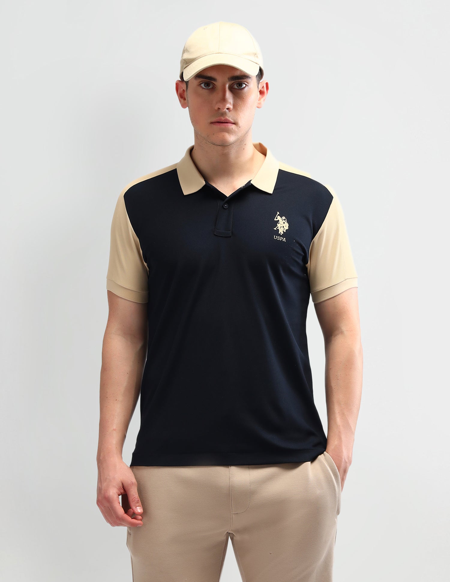 Colourblocked Slim Fit Polo Shirt Navy - U.S. Polo Assn. India | Large