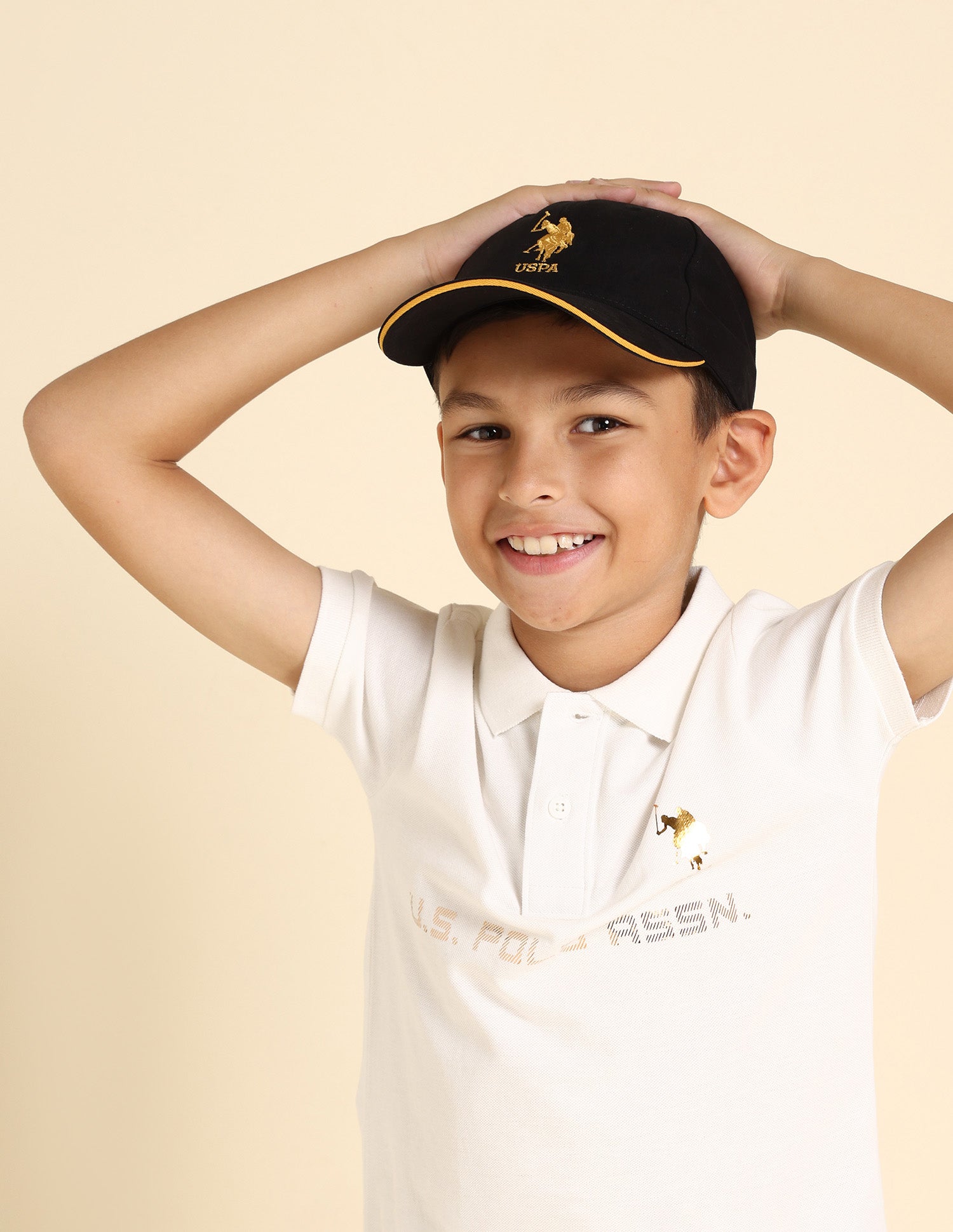 Boys Contrast Logo Cotton Cap