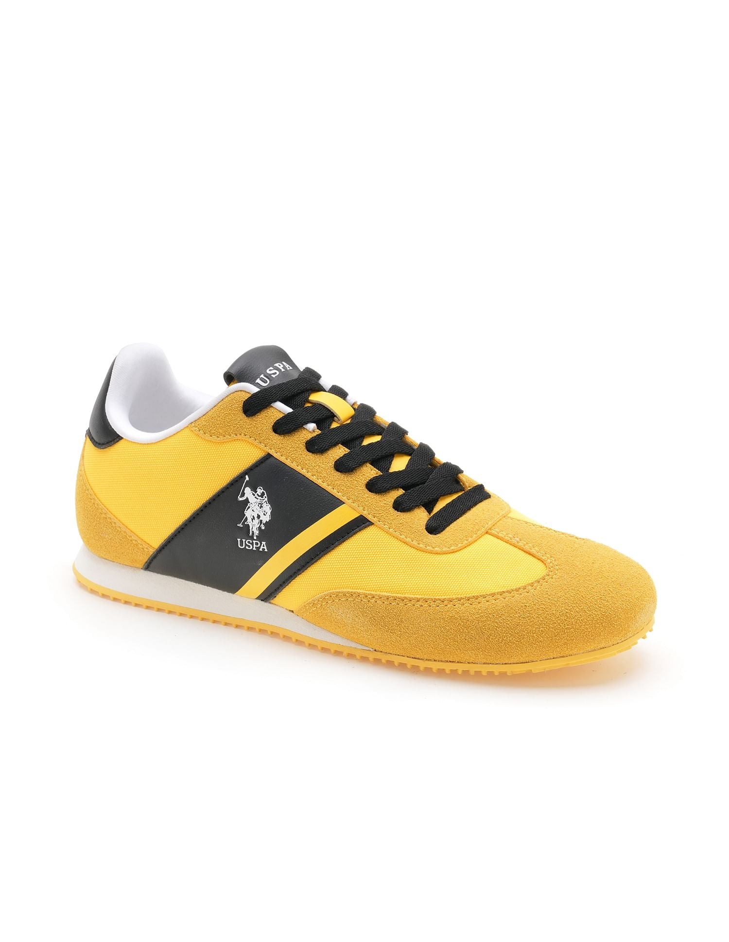 Men Vadler Suede Colourblocked Sneakers Yellow - U.S. POLO ASSN. | Large