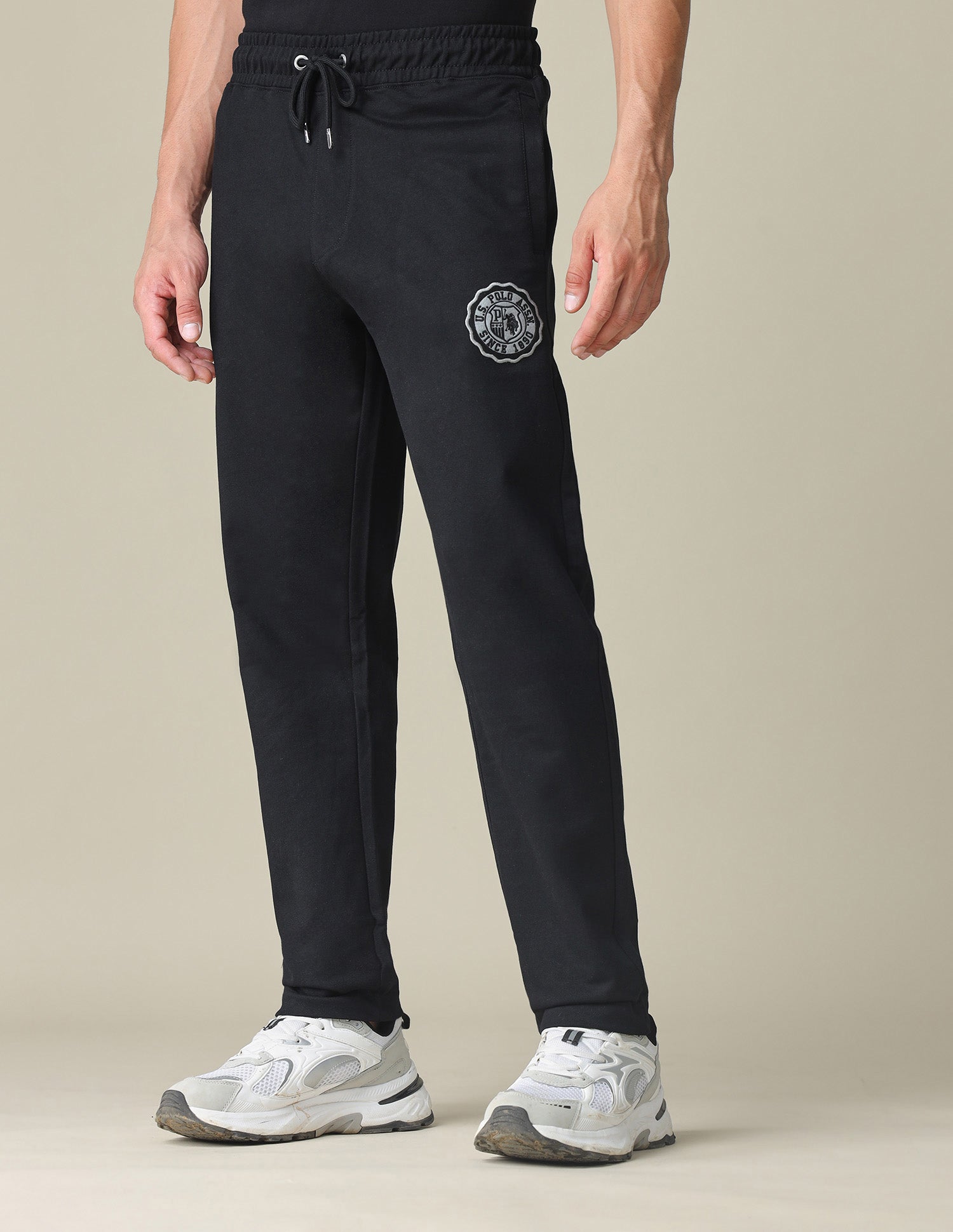 Mid Rise Solid Track Pants