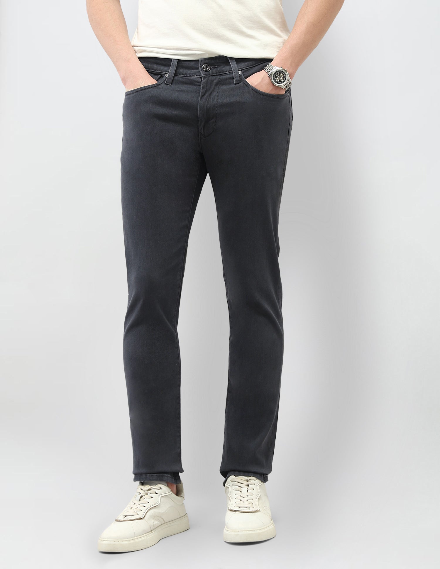 Mid Rise Brandon Slim Tapered Fit Jeans