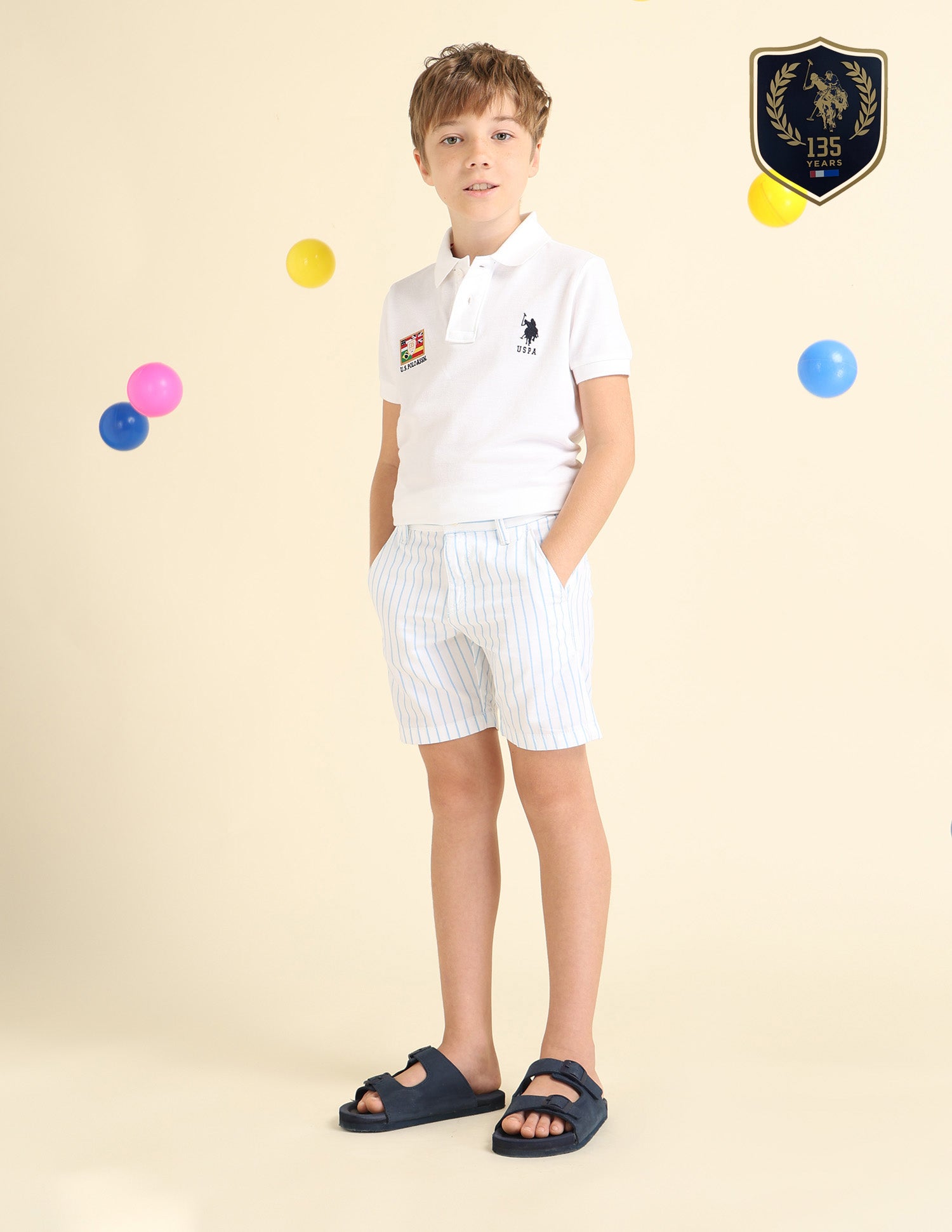 Boys Vertical Striped Regular Fit Shorts