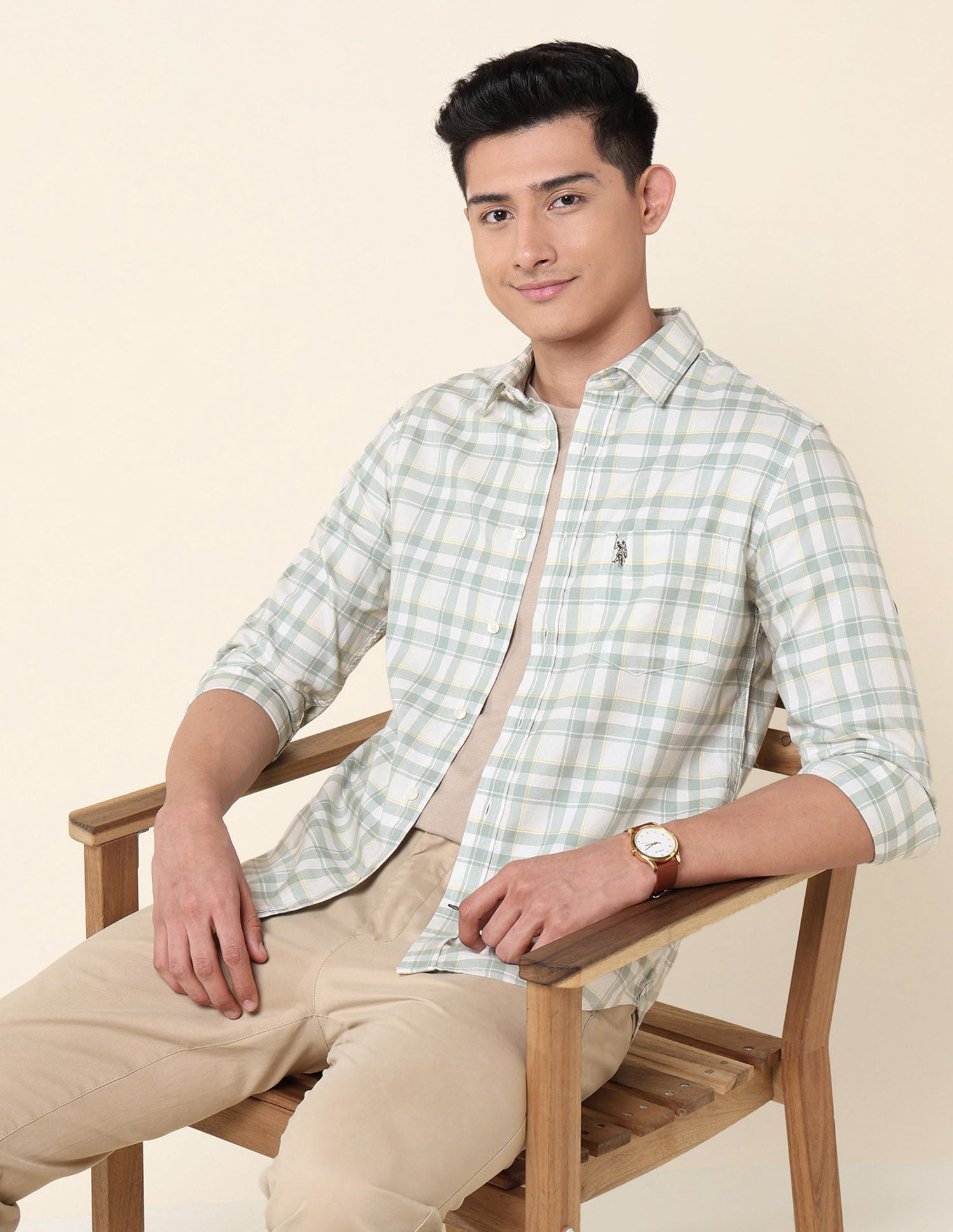 Grid Tattersall Checked Tailored Fit Shirt