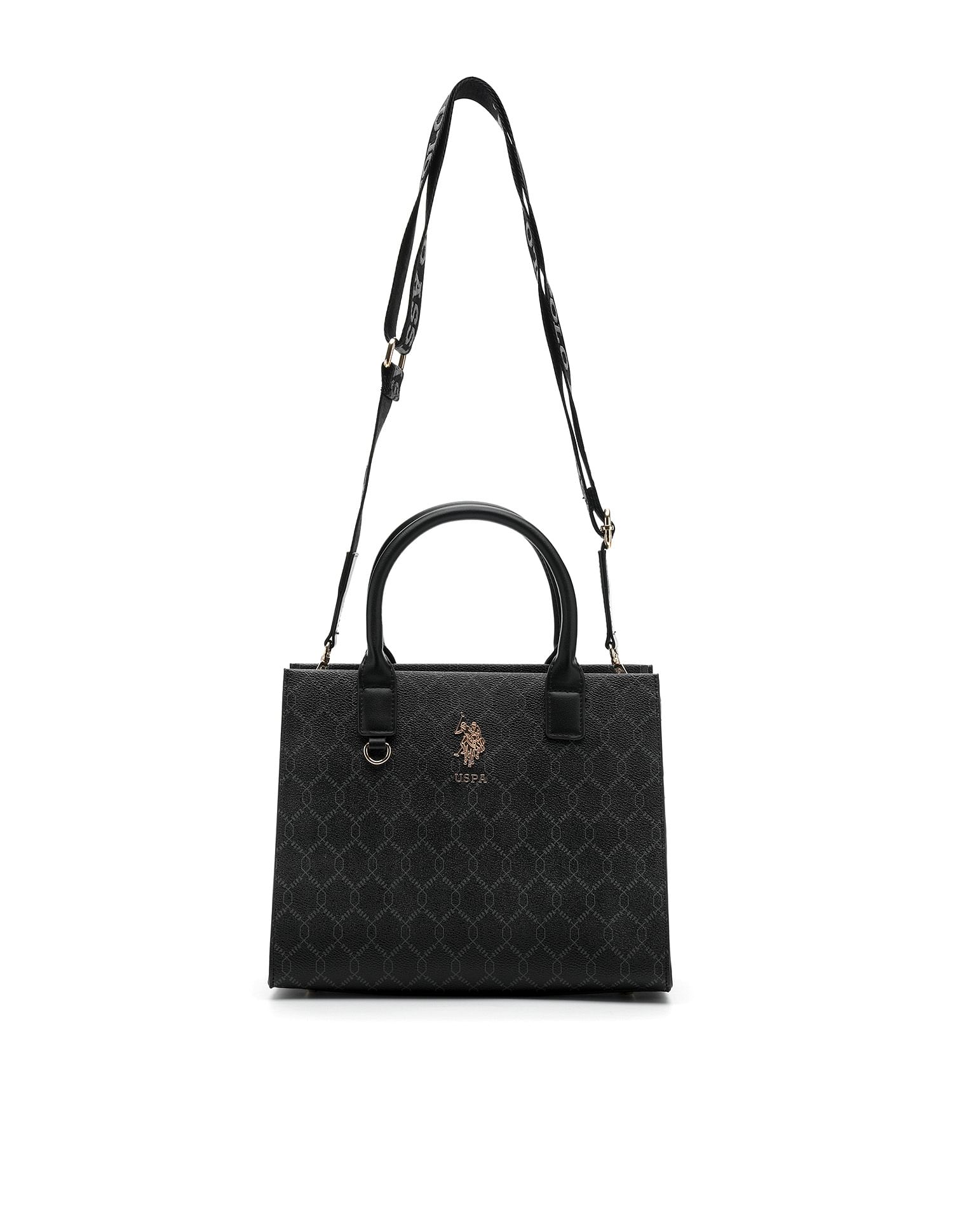 Scarlet Monogram Tote Handbag Black - U.S. POLO ASSN. | Large