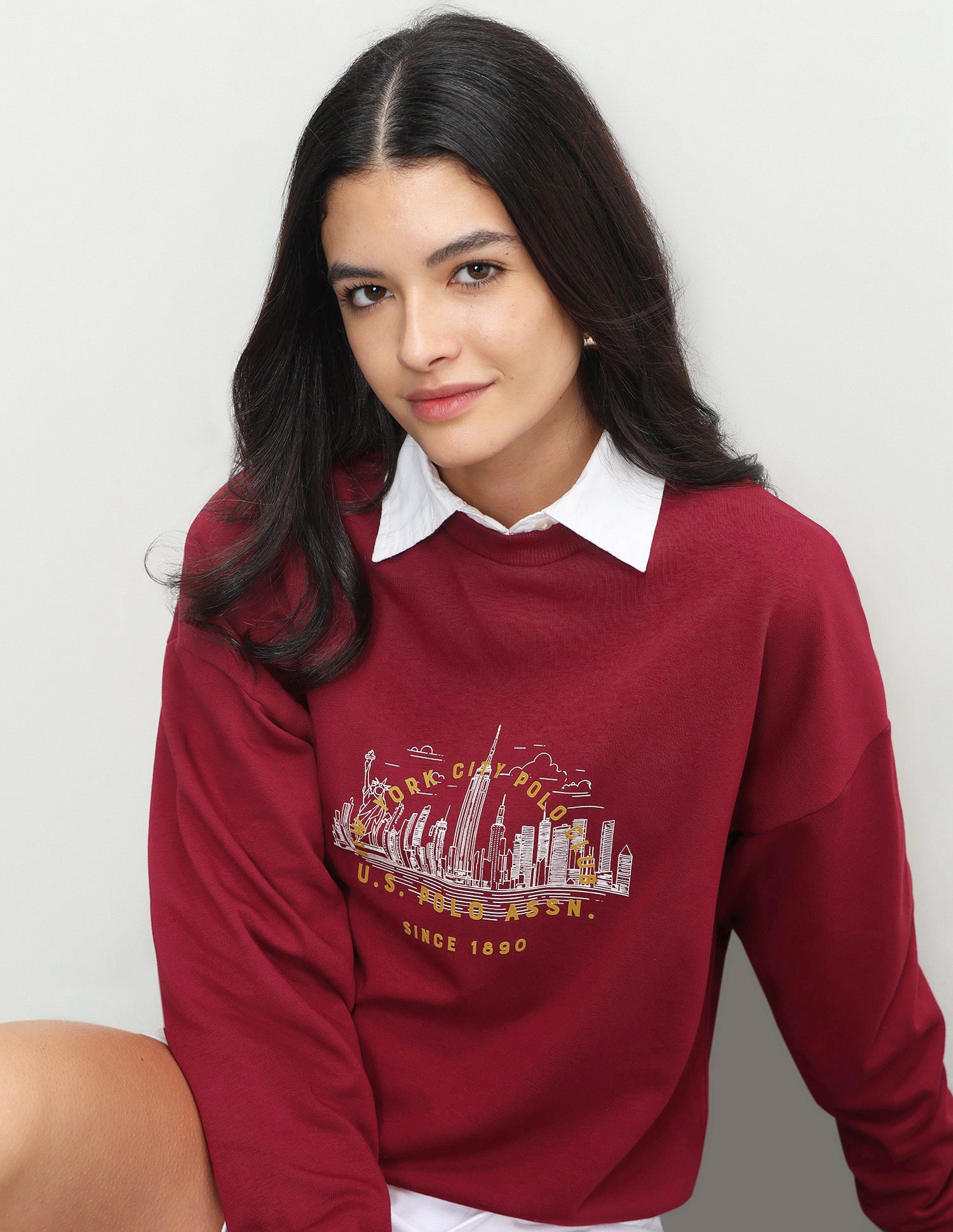 Graphic Brand Printed Oversized Fit Sweatshirt