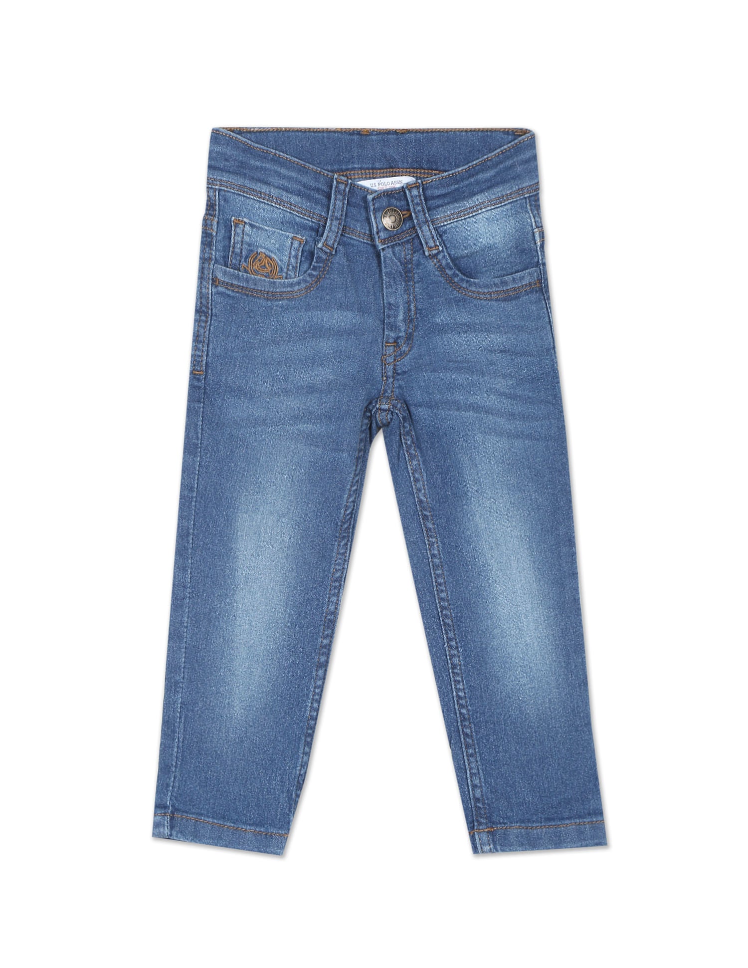 Boys Blue Mid Rise Slim Fit Jeans Blue - U.S. Polo Assn. India | Large