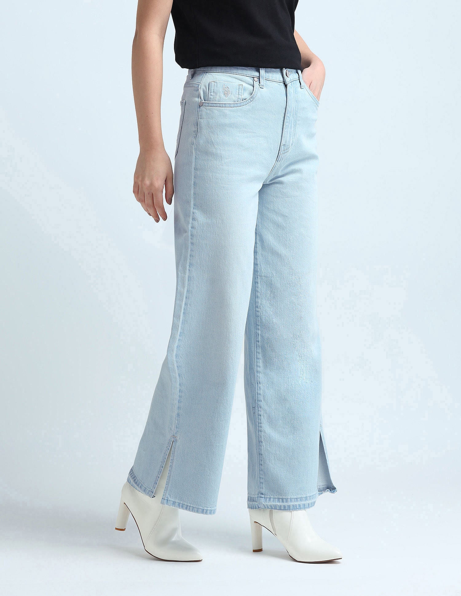 Wide Leg Fit Blue Jeans Blue - U.S. Polo Assn. India | Large