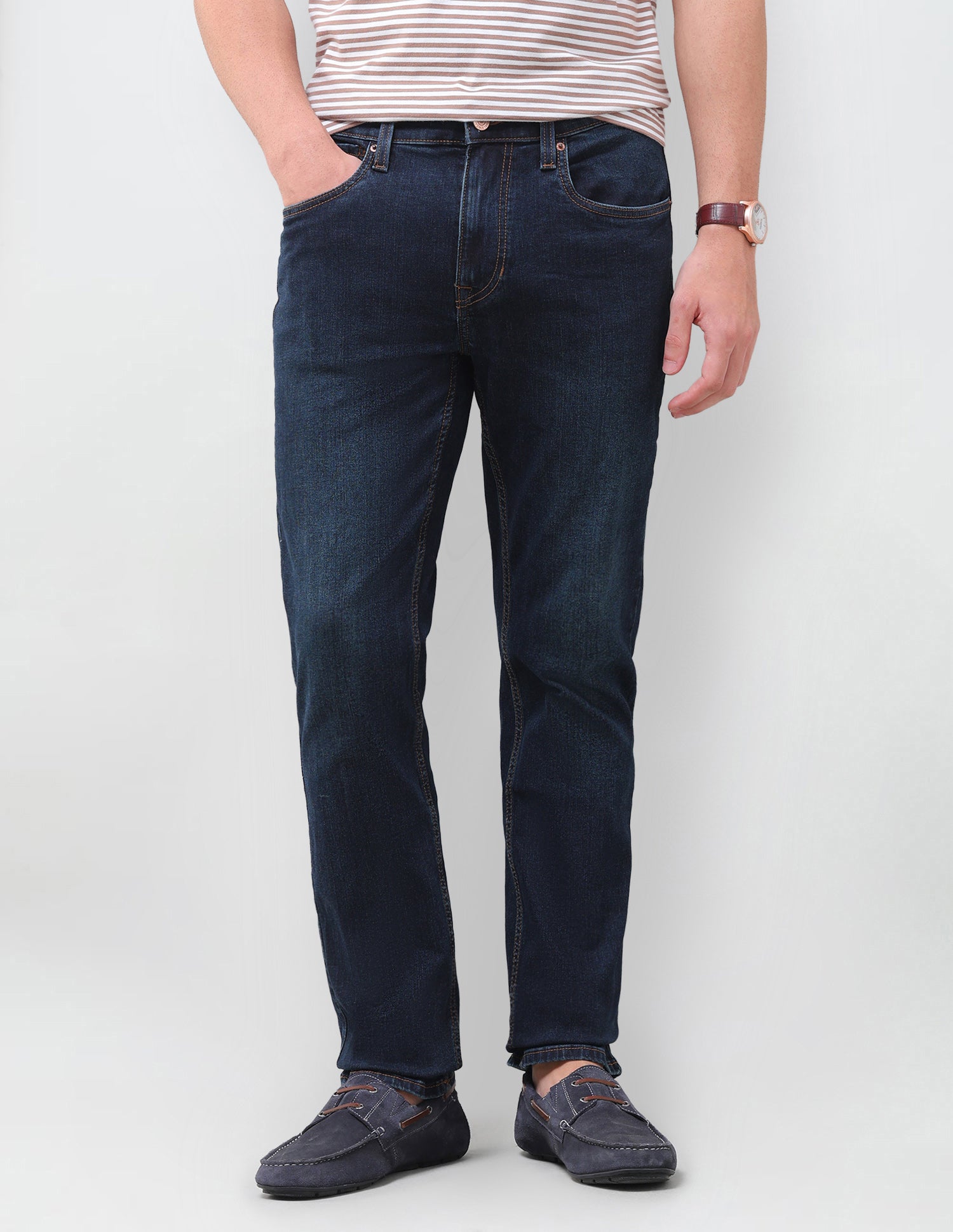 Harold Slim Straight Fit Blue Jeans Dark Indigo - U.S. Polo Assn. India | Large