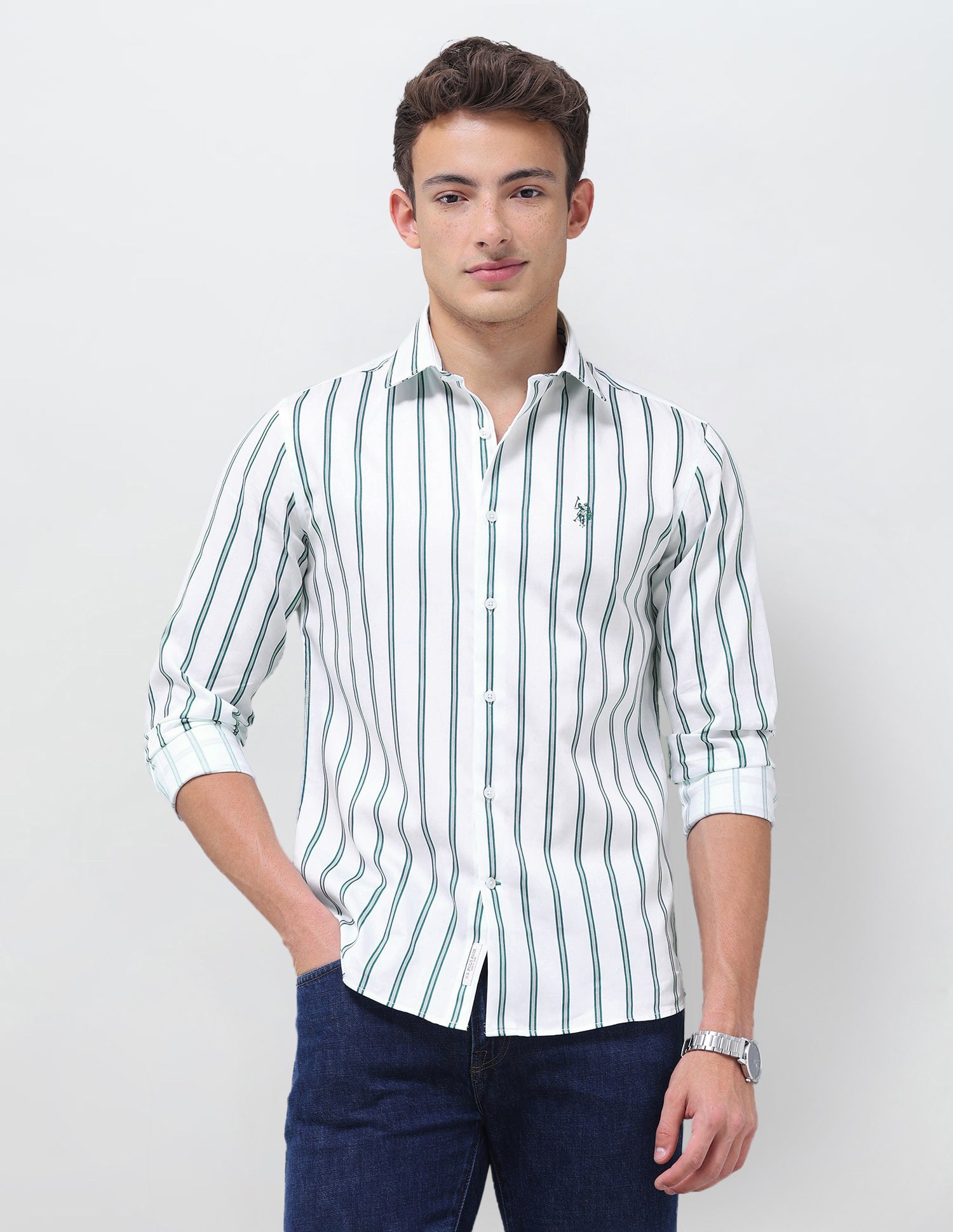 Tailored Fit Vertical Striped Shirt