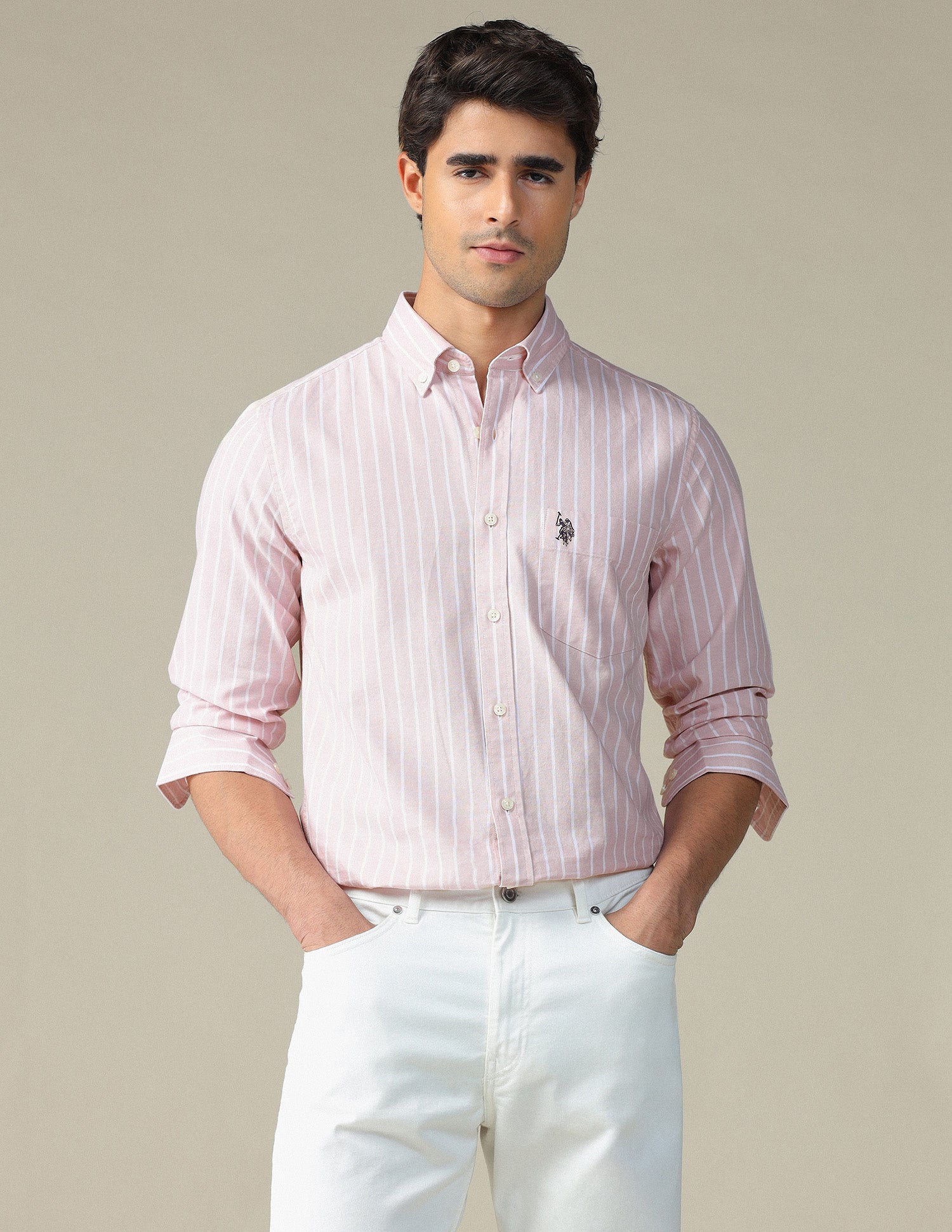 Vertical Striped Button Down Shirt