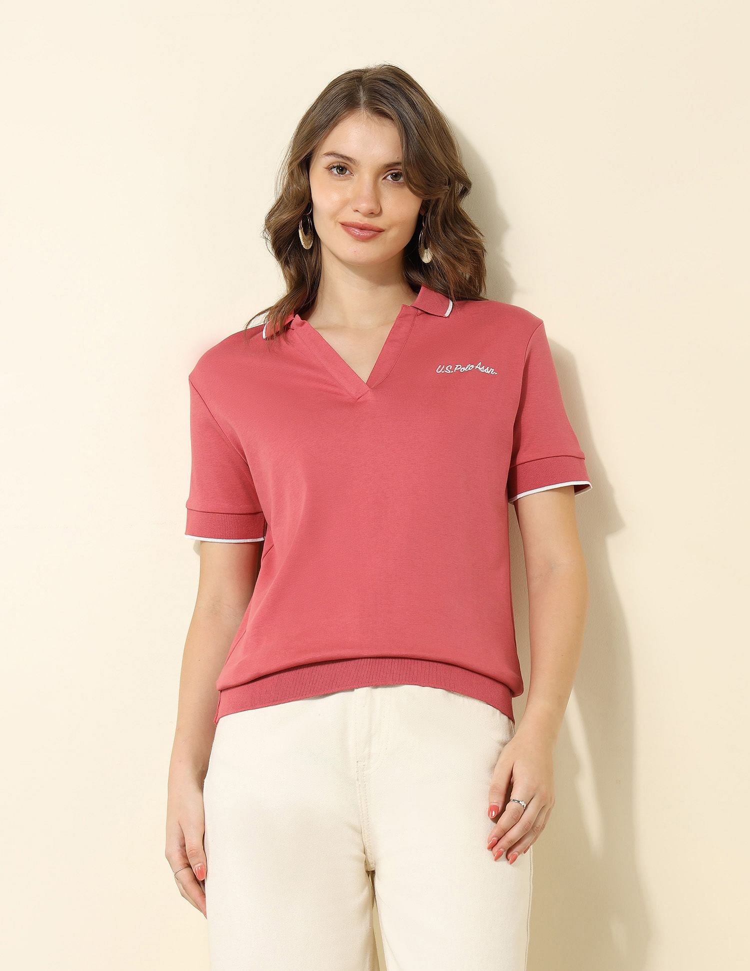 Boxy Fit Solid Polo Shirt