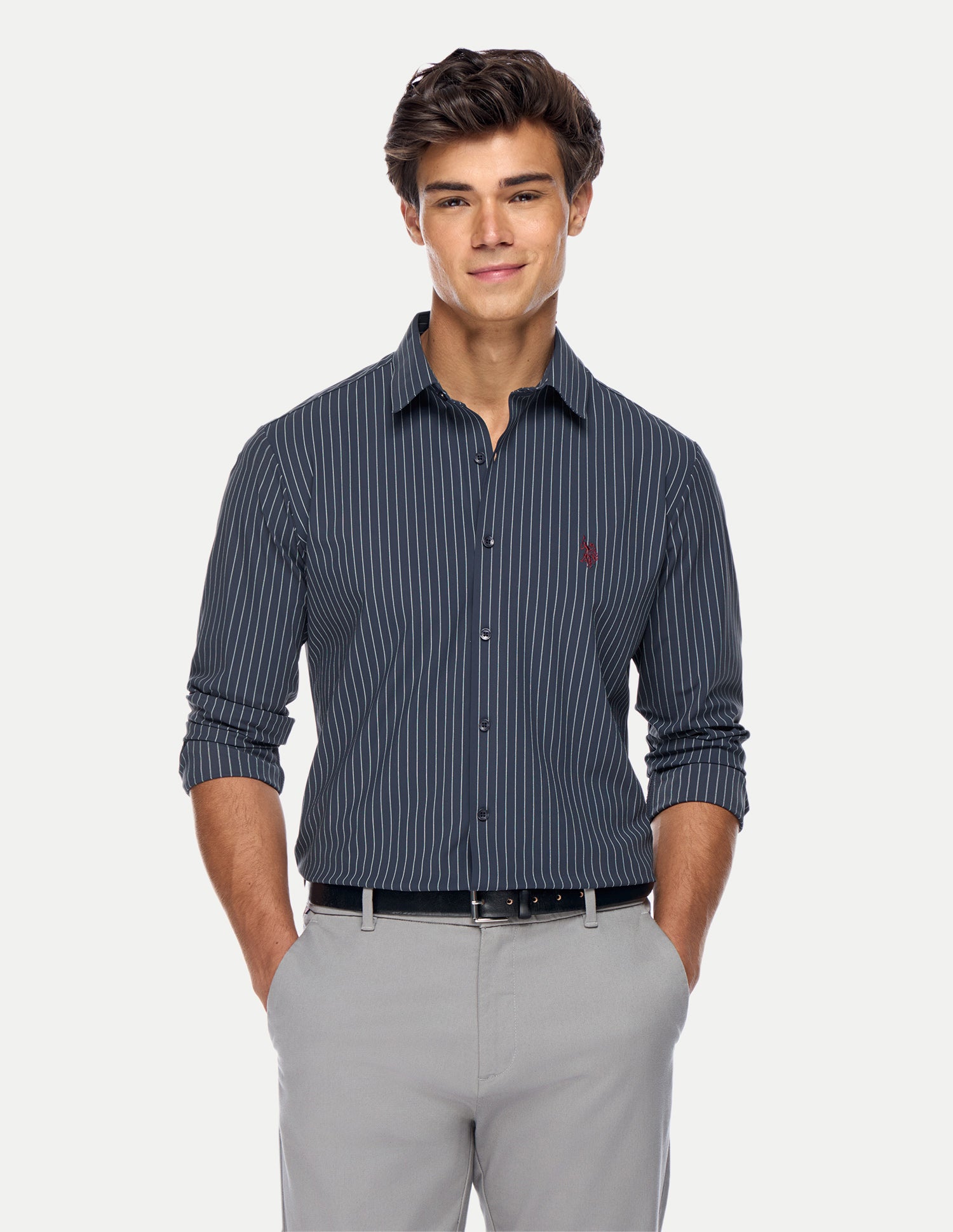 Vertical Striped Knitted Shirt Navy - U.S. Polo Assn. India | Large