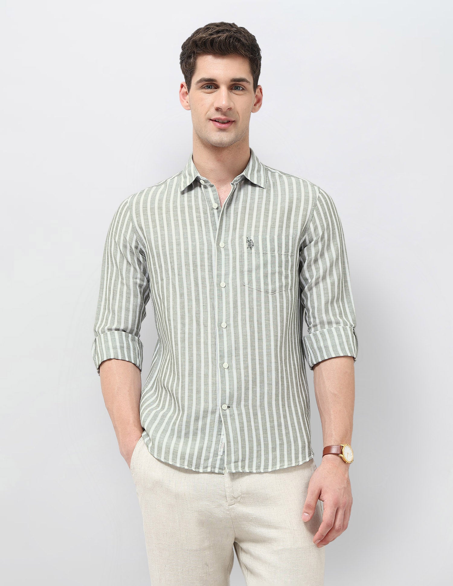 Vertical Striped Tailored Fit Shirt
