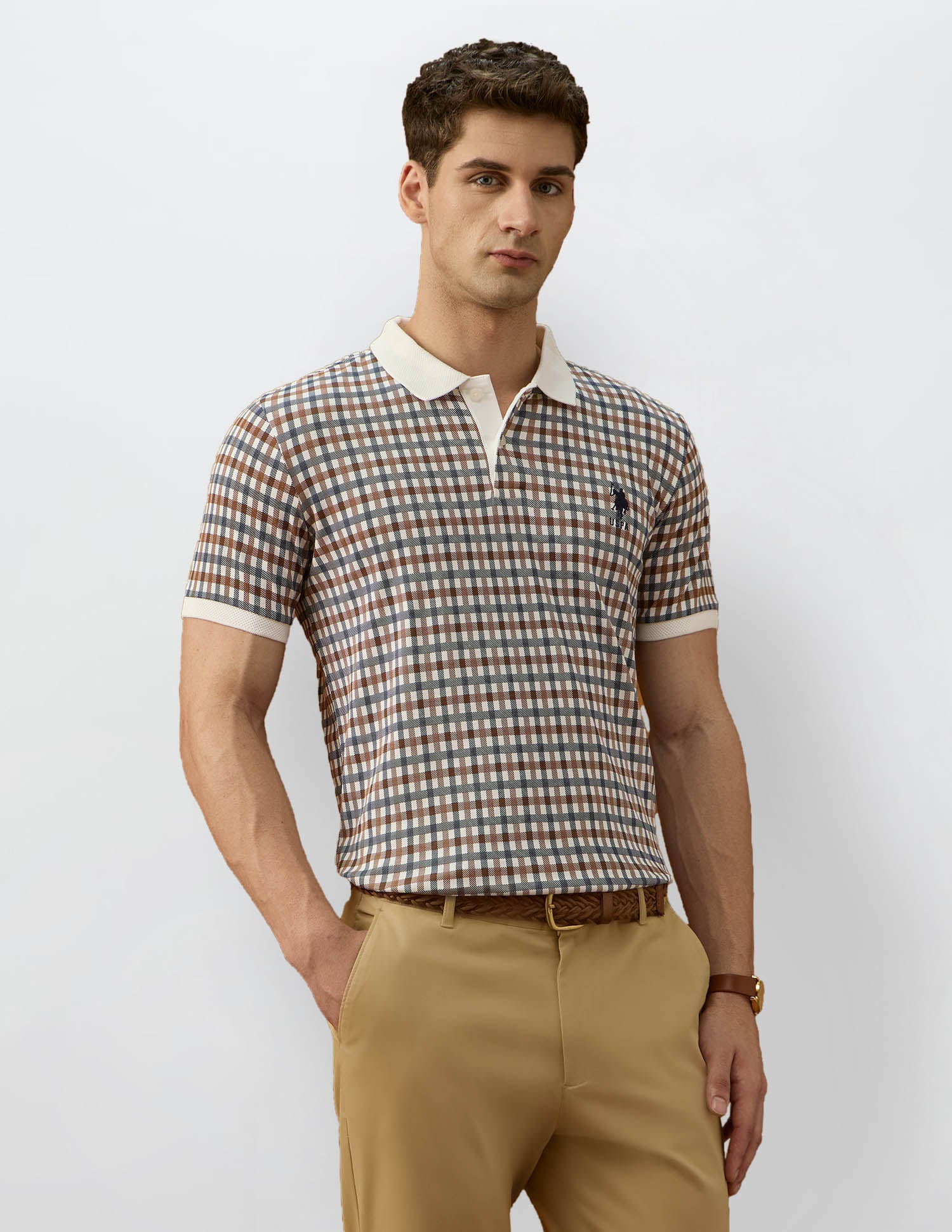 Checked Equestrian Aisle Theater Polo Shirt