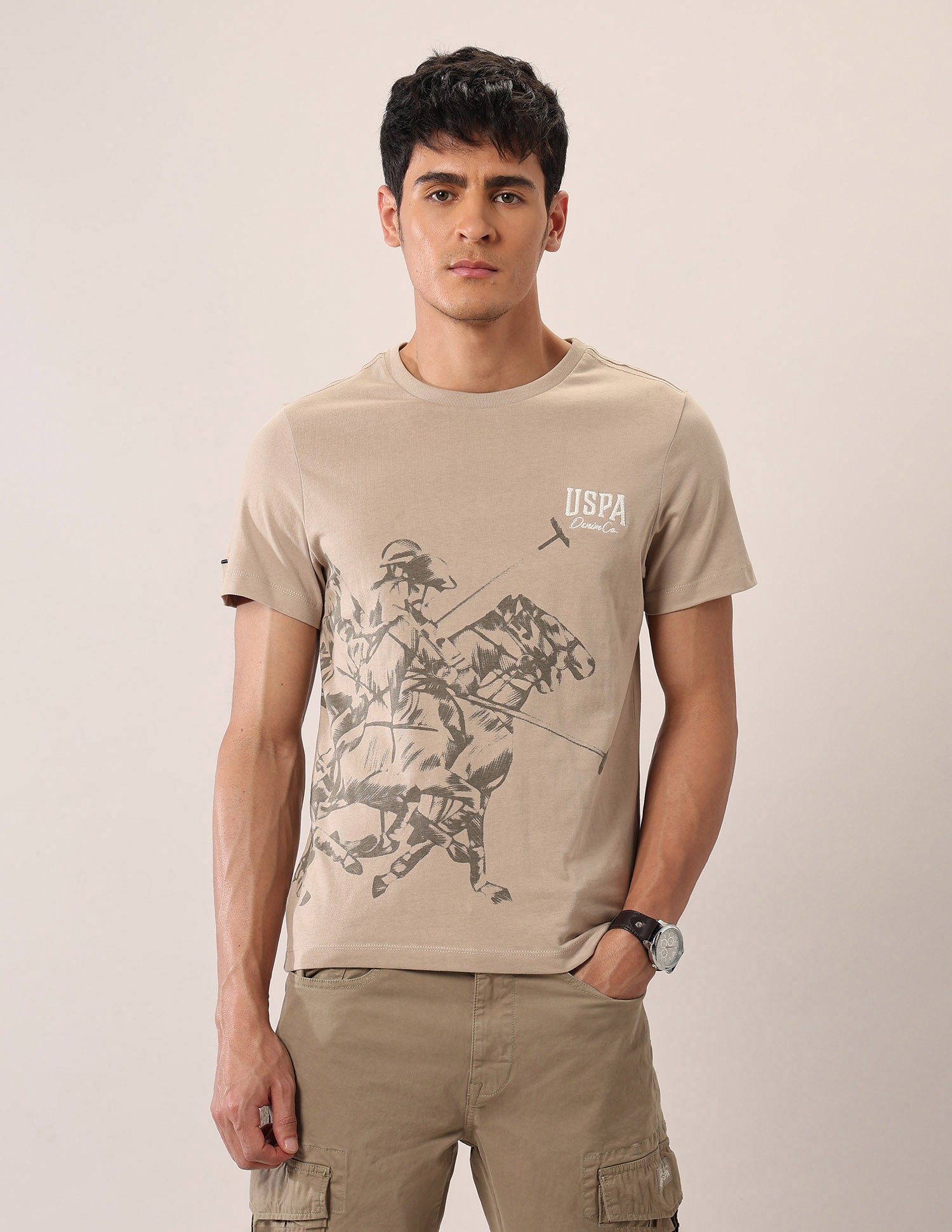 Graphic Printed Muscle Fit T-Shirt