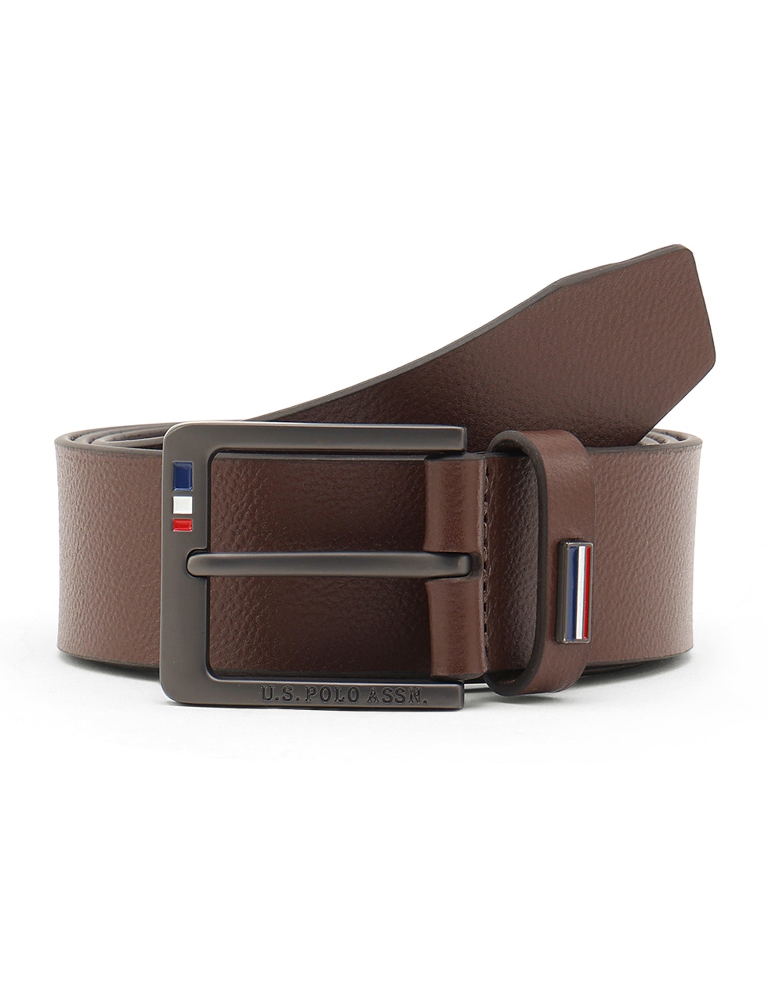 Amos Textured Belt Brown - U.S. Polo Assn. India | Large