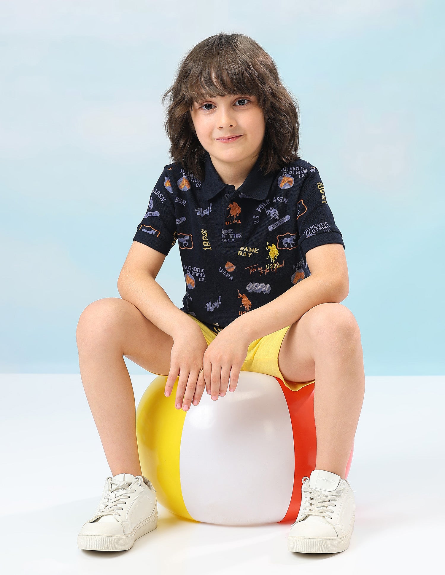 Graphic Brand Printed Regular Fit Polo Shirt