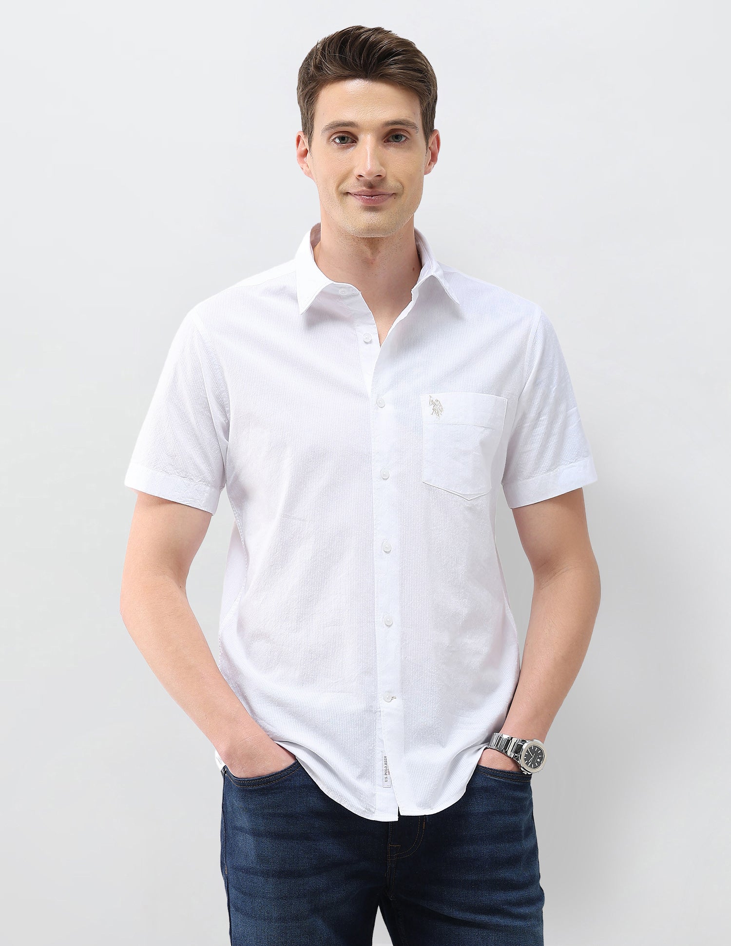 Seersucker Regular Fit Textured Shirt