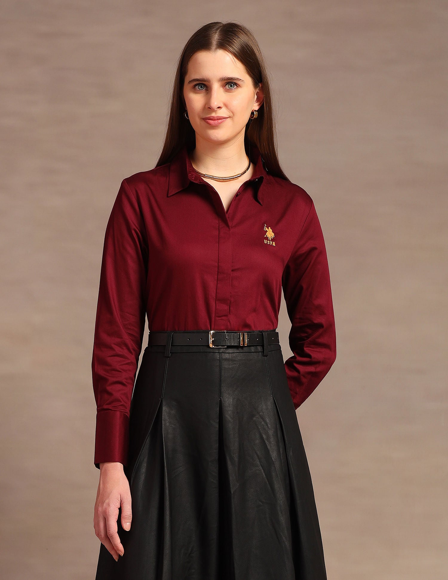 Relaxed Fit Dobby Cotton Shirt