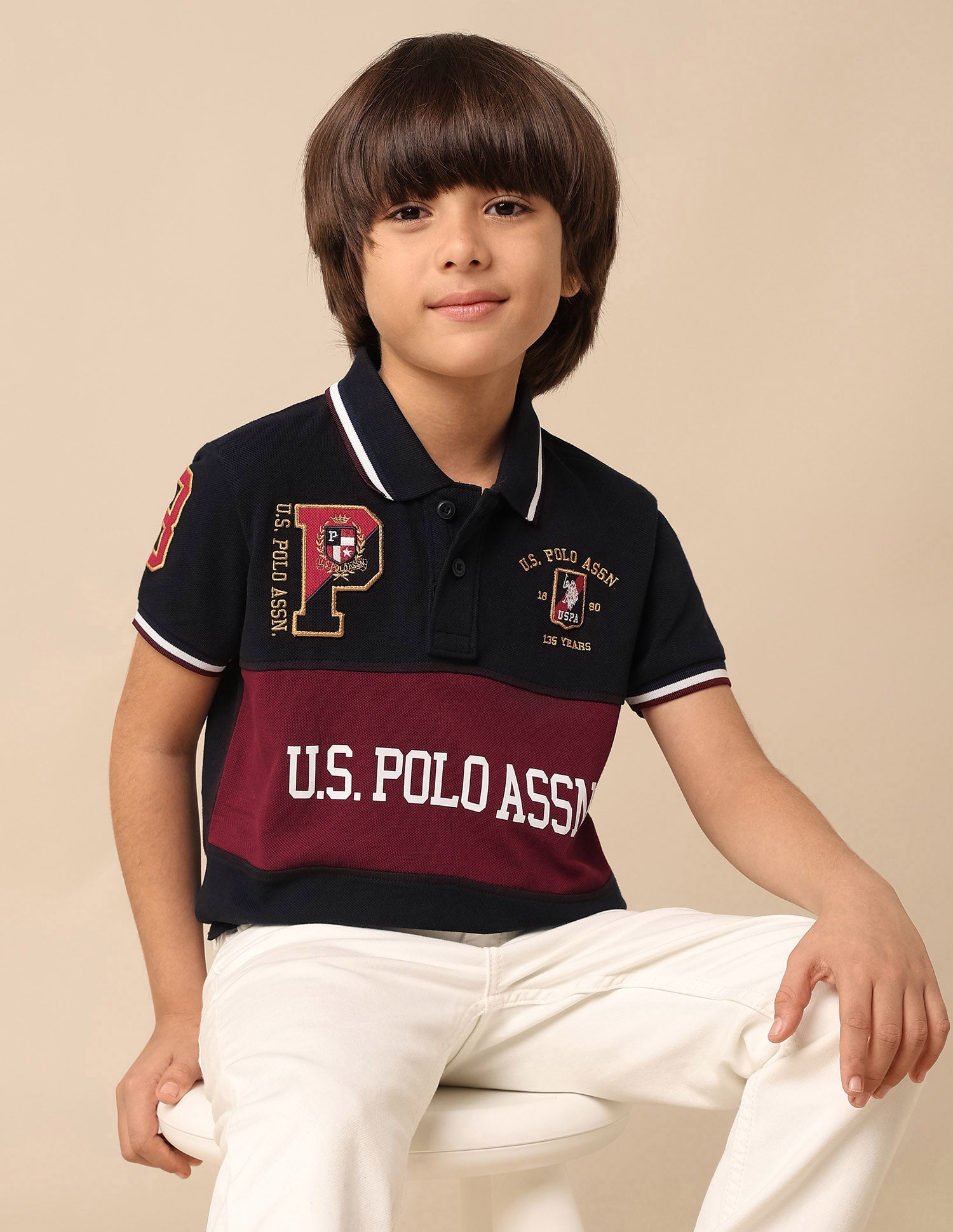 Boys Graphic Brand Printed Polo Shirt