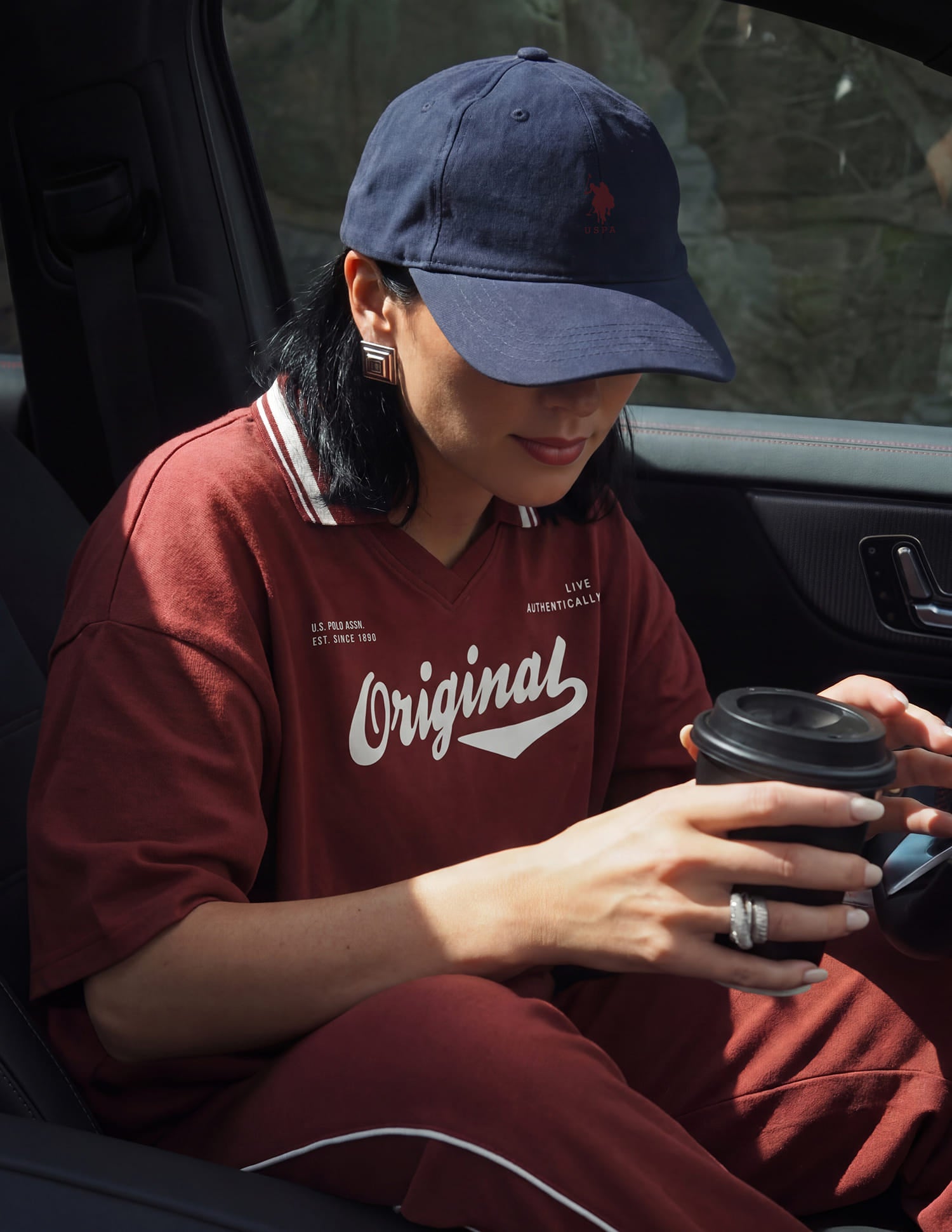 Brand Printed Relaxed Polo Shirt