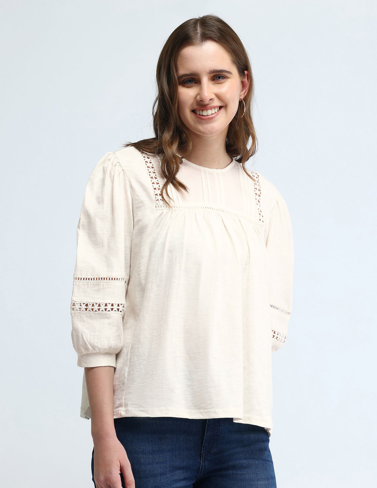 Lace Detailed Cotton Top