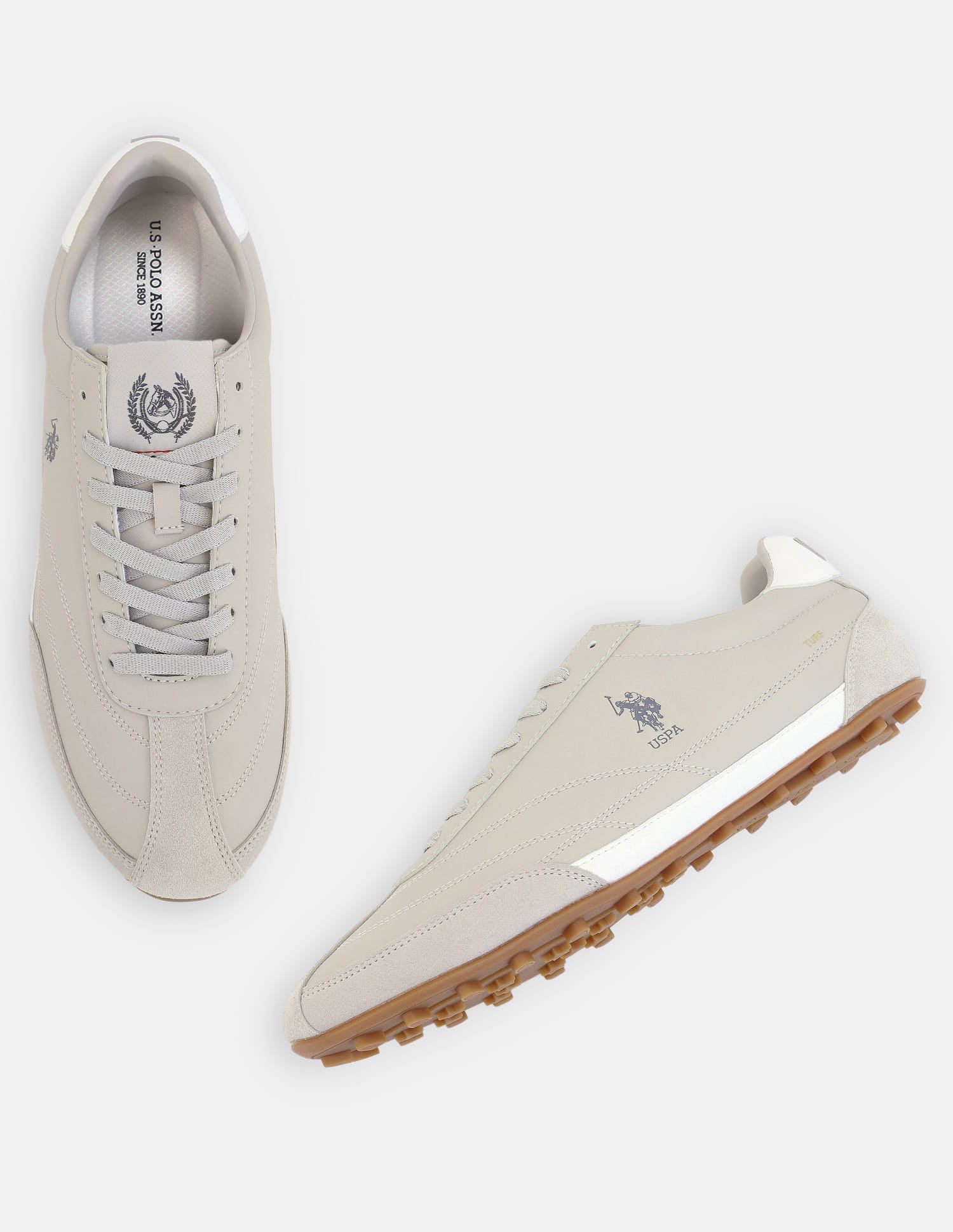 Round Toe Suede Turf Sneakers Light Beige - U.S. Polo Assn. India | Large
