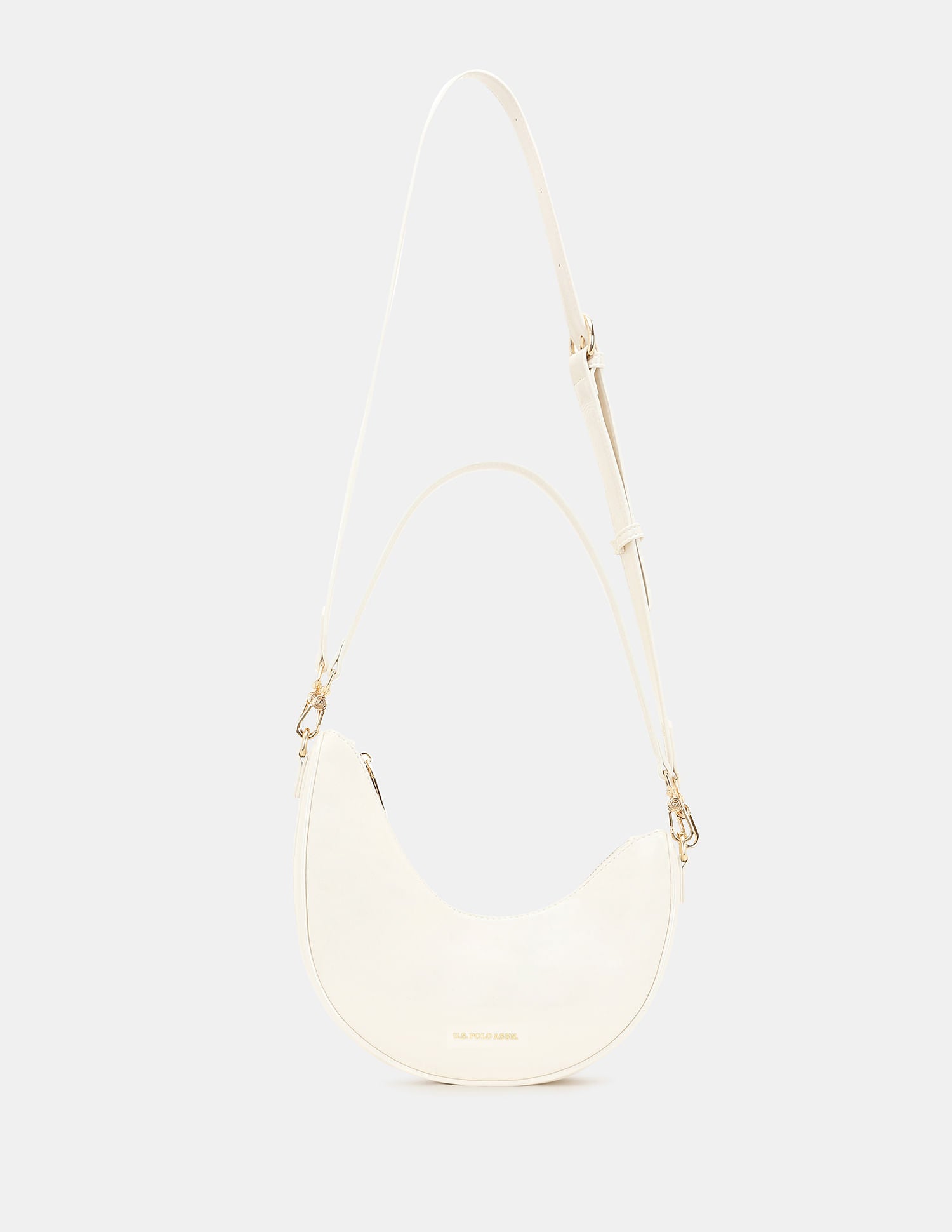 Women Belle Half-Moon Shoulder Bag with Patent Finish