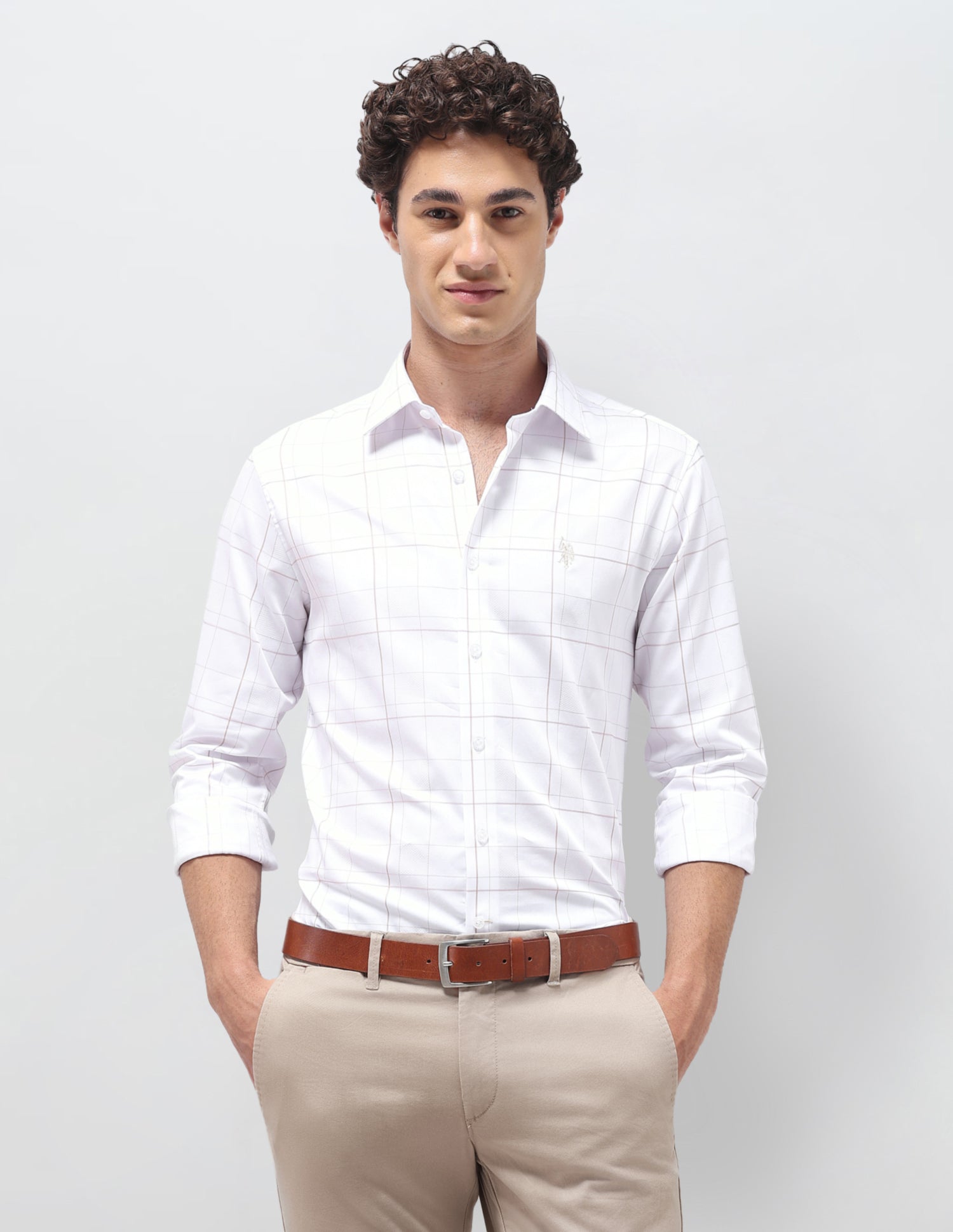 Grid Tattersall Checked Satin Shirt