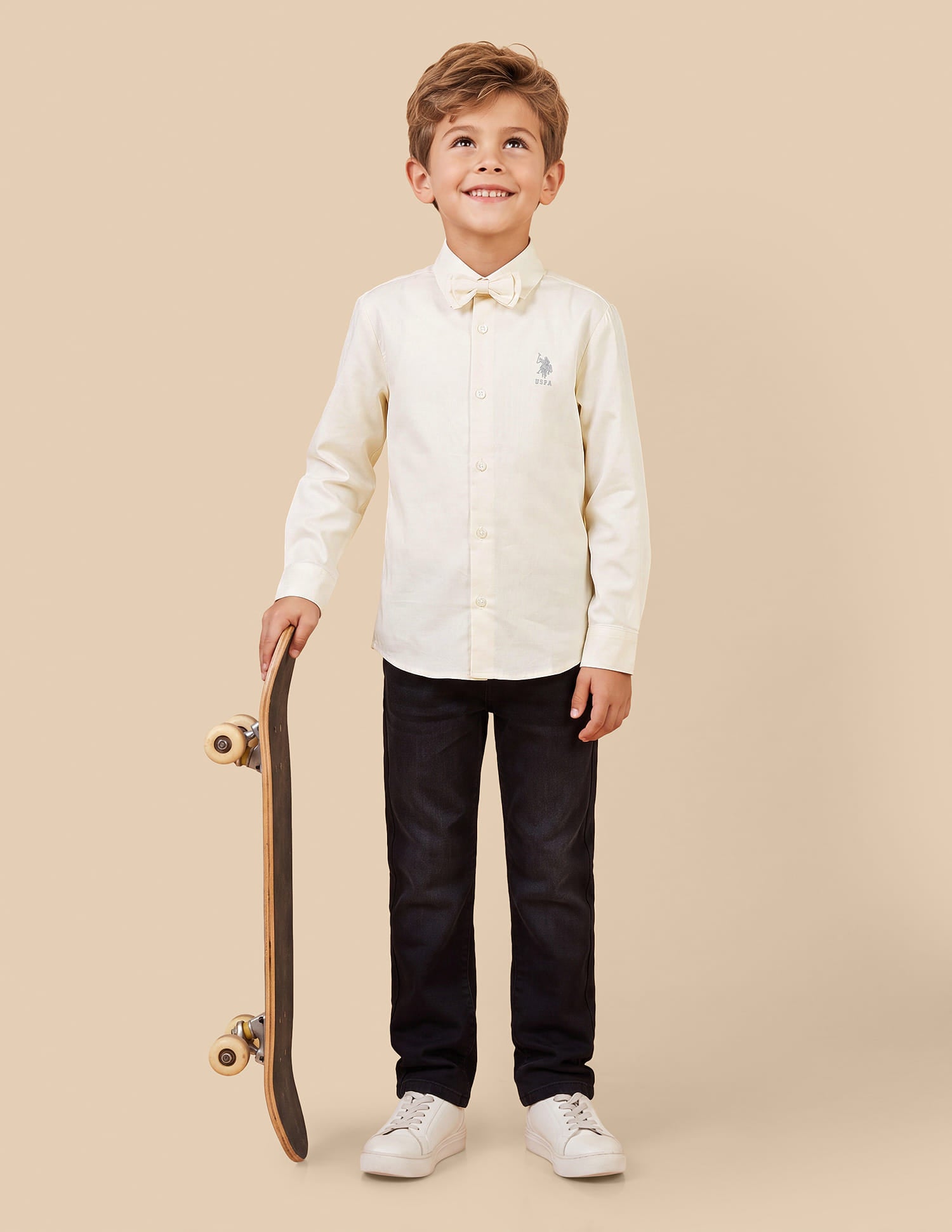 Satin Regular Fit Shirt White - U.S. Polo Assn. India | Large