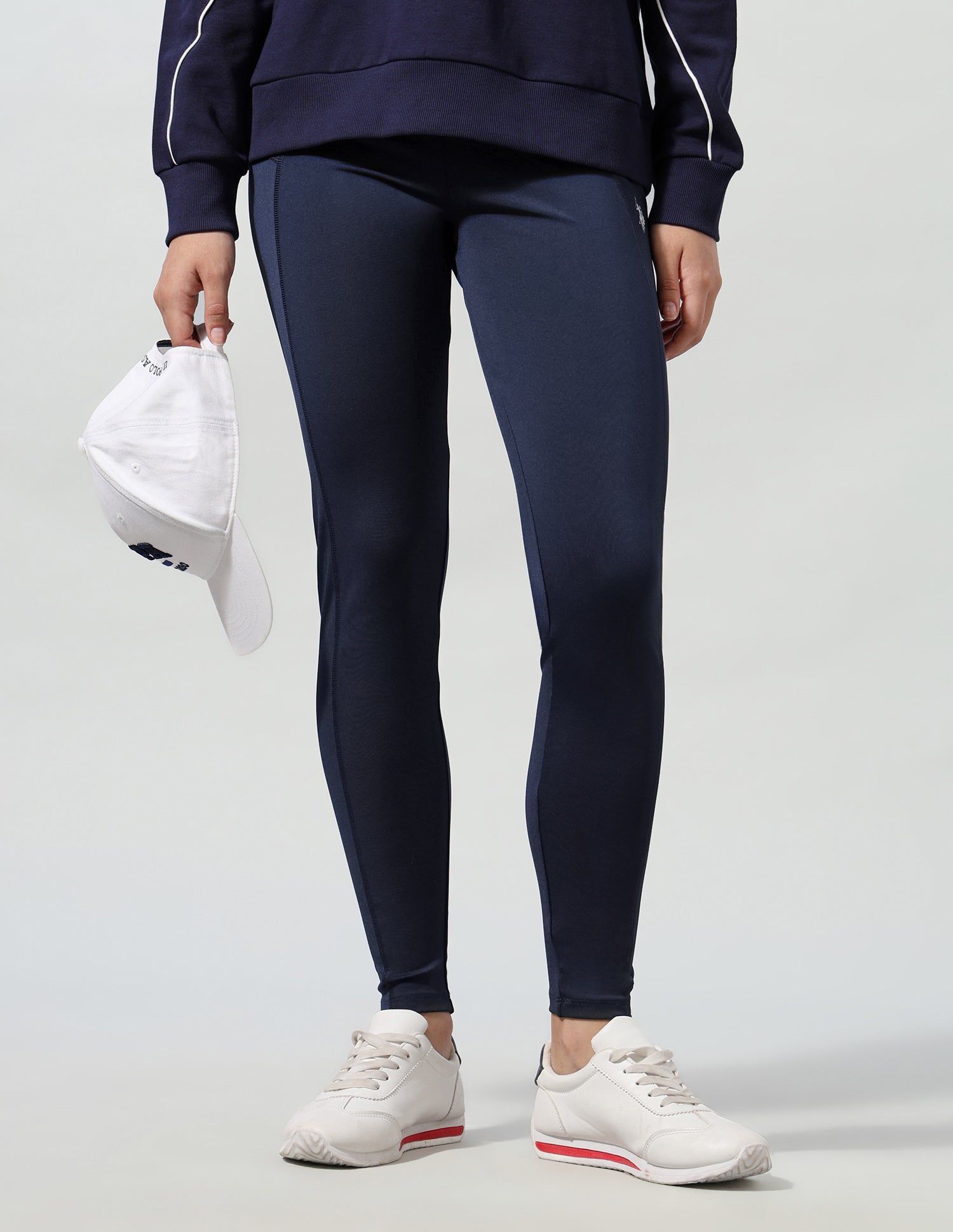 High Rise Solid Leggings Blue - U.S. Polo Assn. India | Large