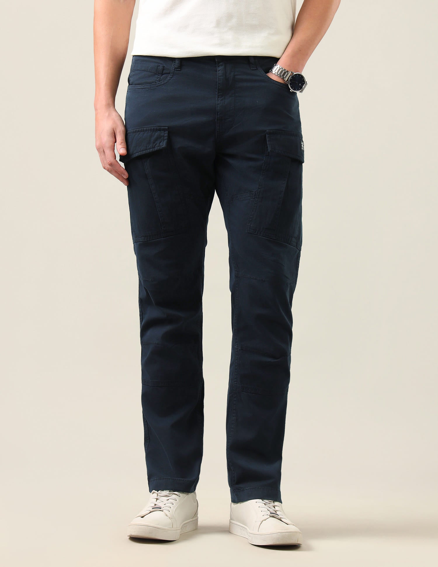 Harold Slim Straight Fit Twill Cargos Blue - U.S. Polo Assn. India | Large