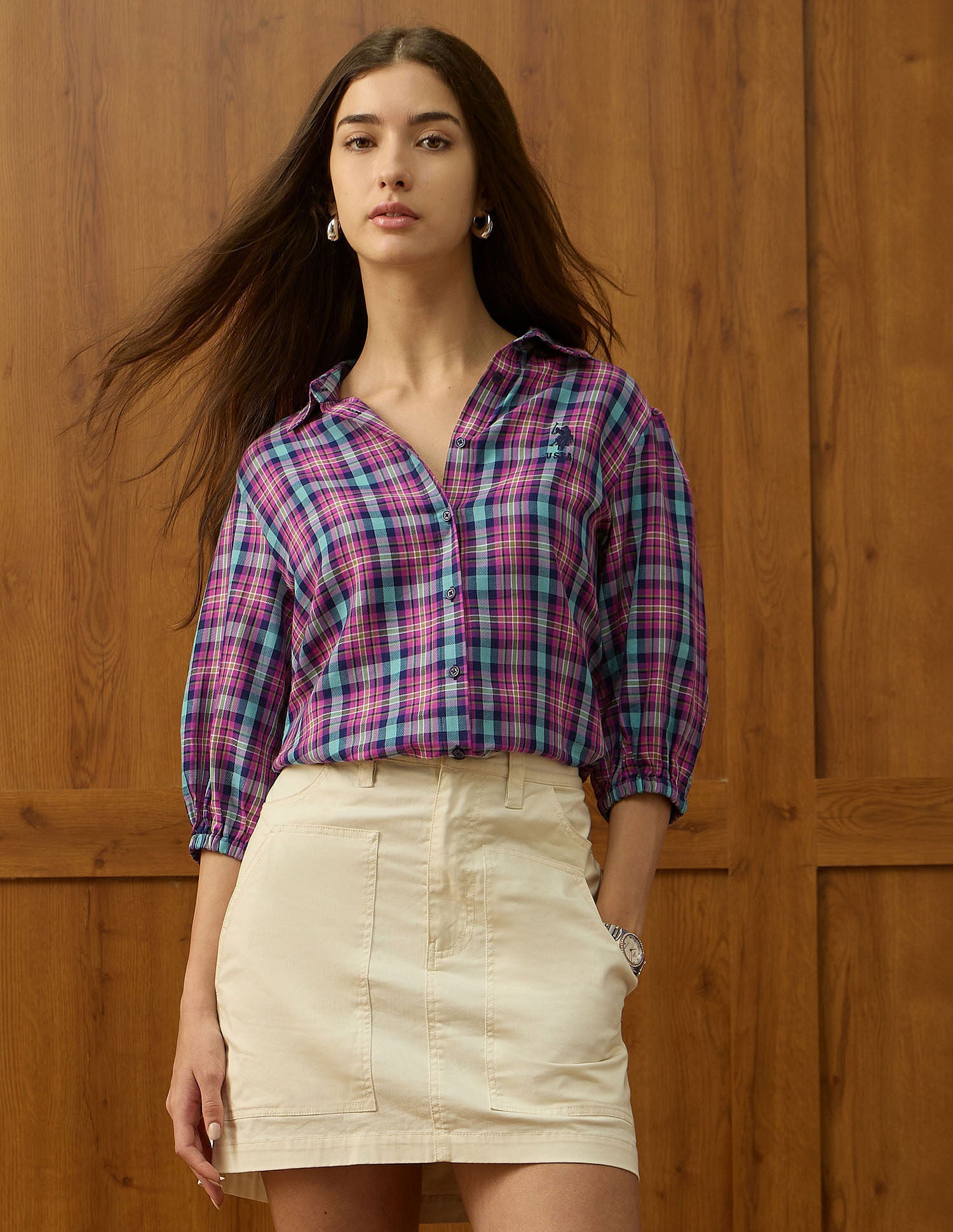 Regular Fit Gingham Checked Shirt