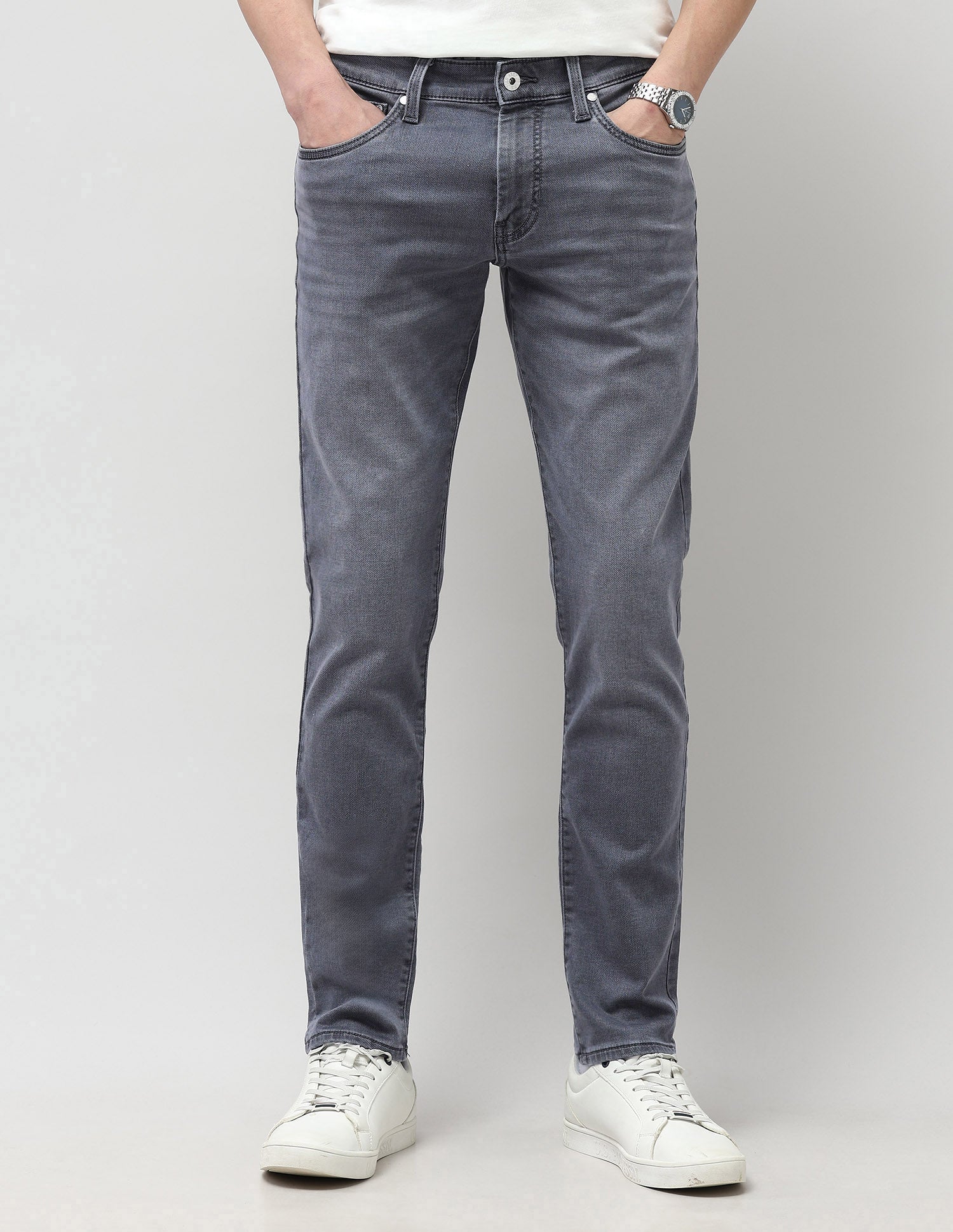 Brandon Slim Tapered Fit Grey Jeans
