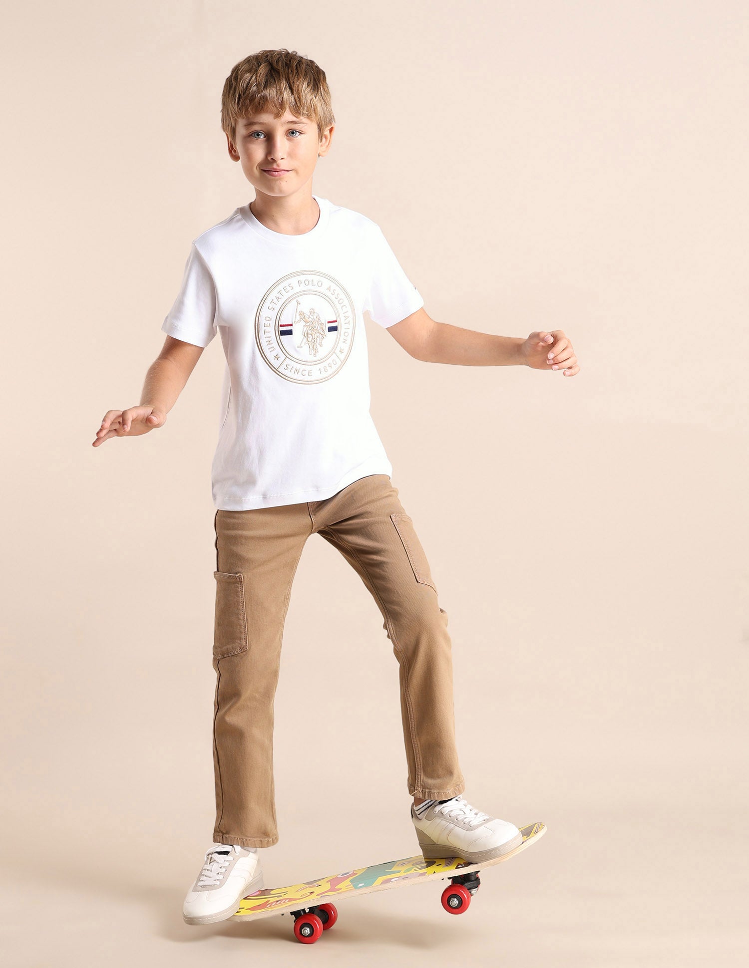 Boys Brand Printed Regular Fit T-Shirt