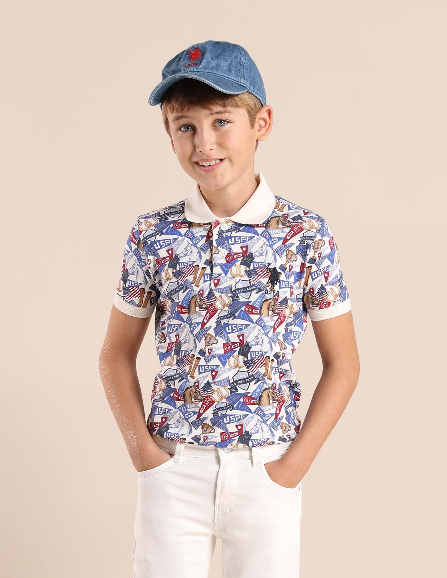 Boys Graphic Regular Fit Polo Shirt