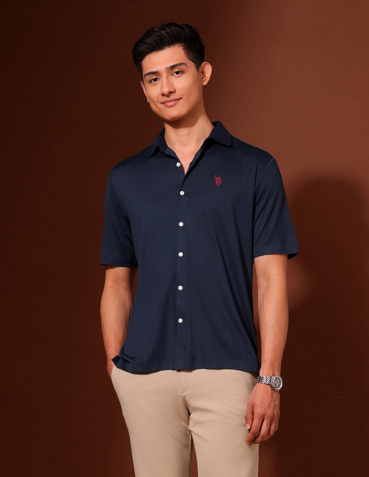 Tailored Fit Working Holiday Shirt Navy - U.S. Polo Assn. India | Large