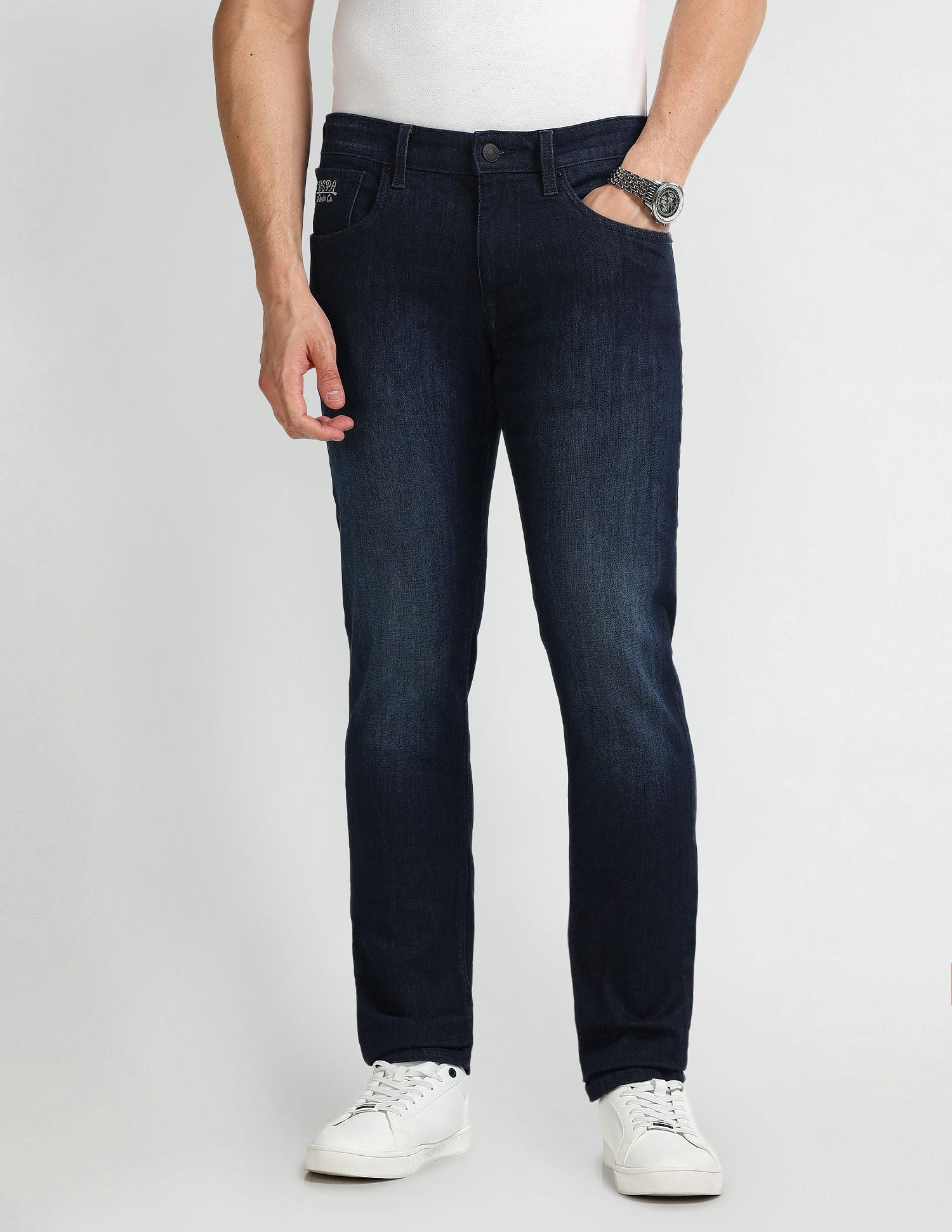 Brandon Slim Tapered Blue Jeans Blue - U.S. Polo Assn. India | Large