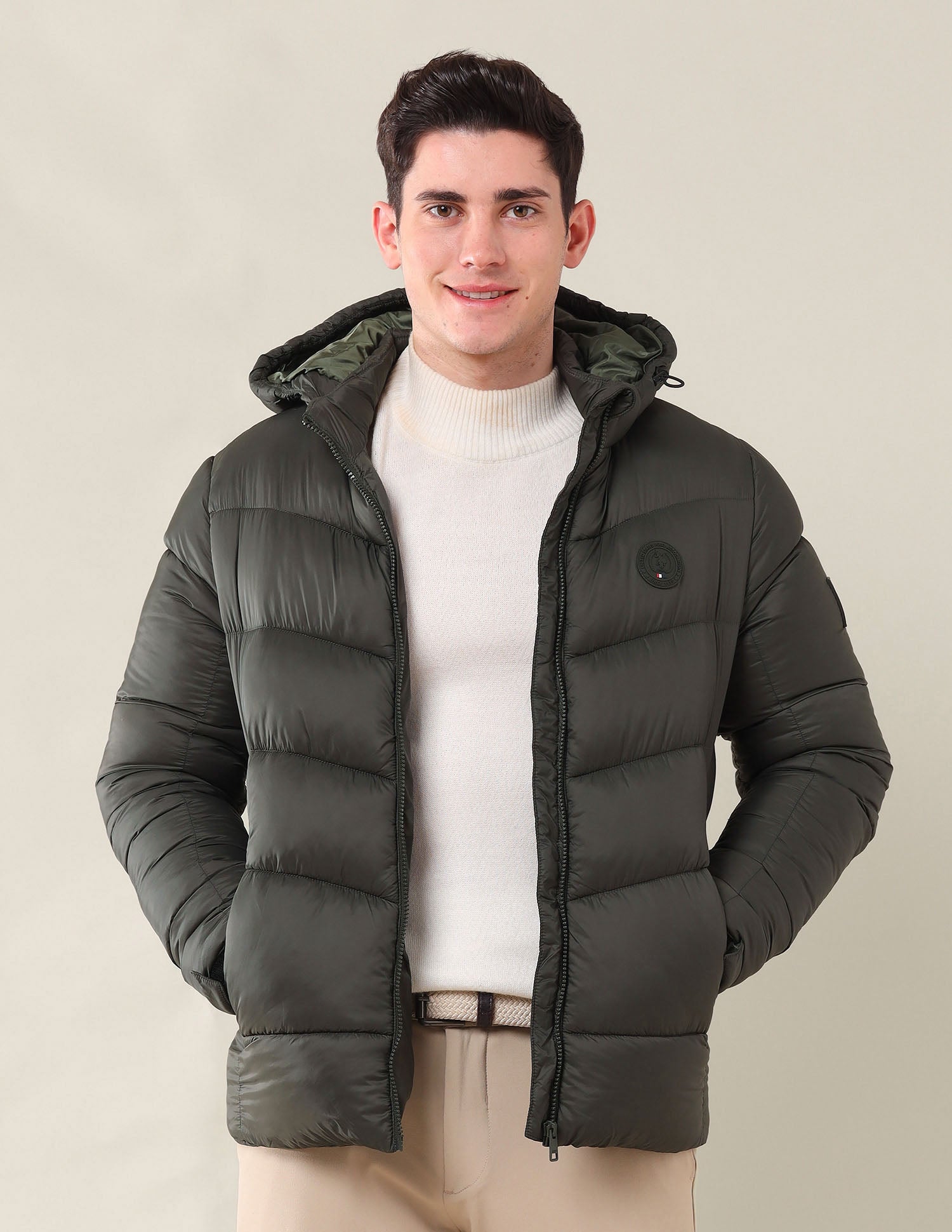 Solid Regular Fit Puffer Jacket – Polo India