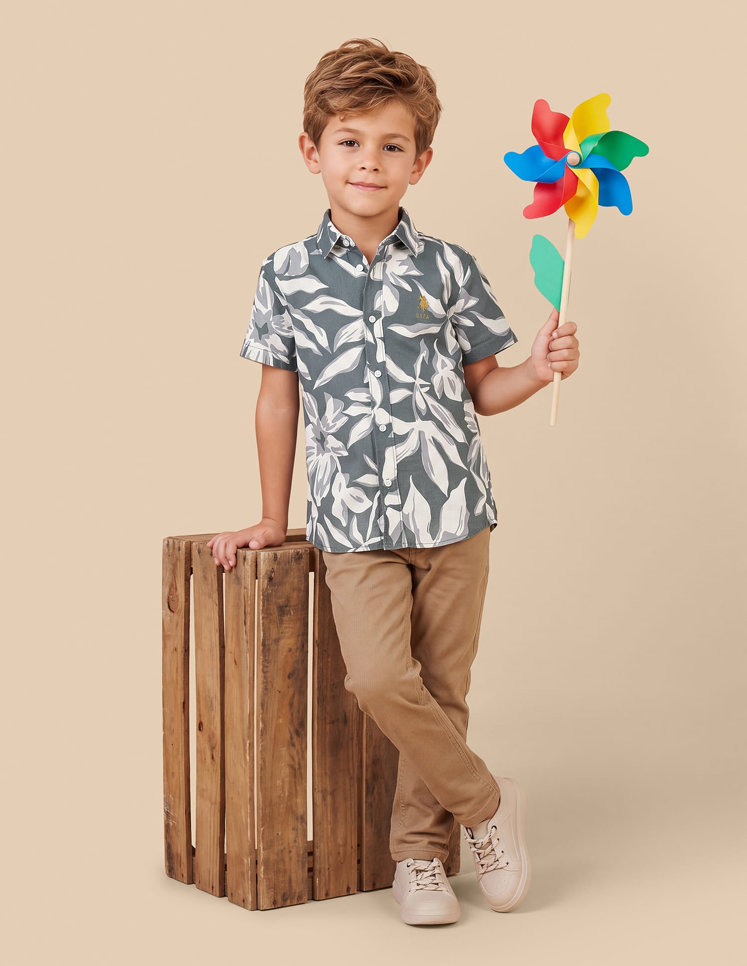 Tropical Printed Regular Fit Shirt Green - U.S. Polo Assn. India | Large