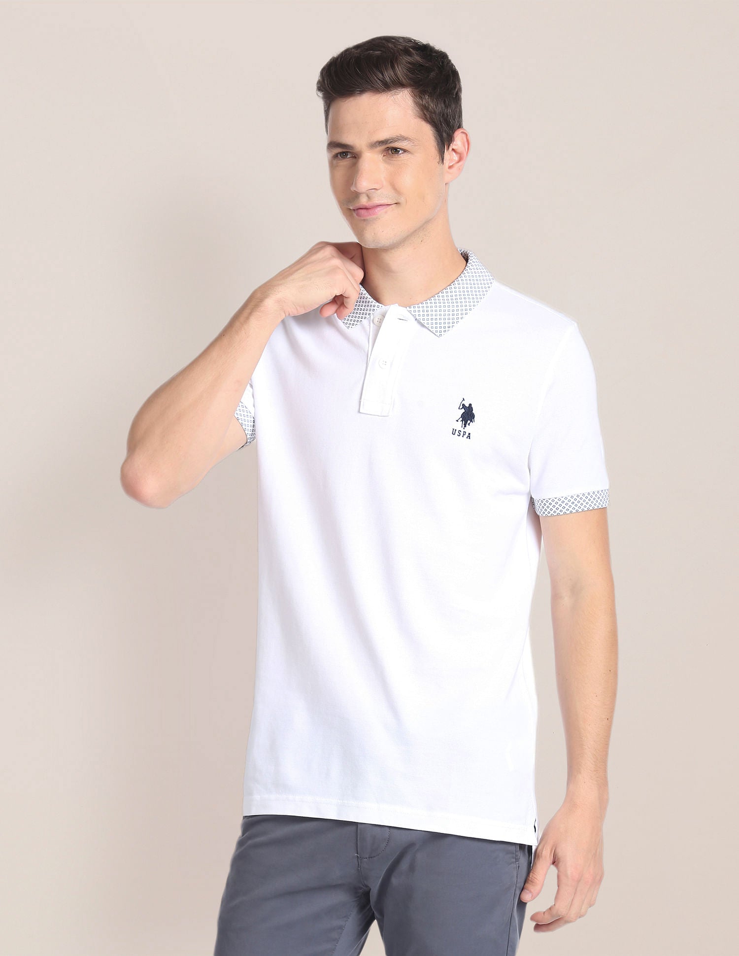 Solid Cotton Polo Shirt