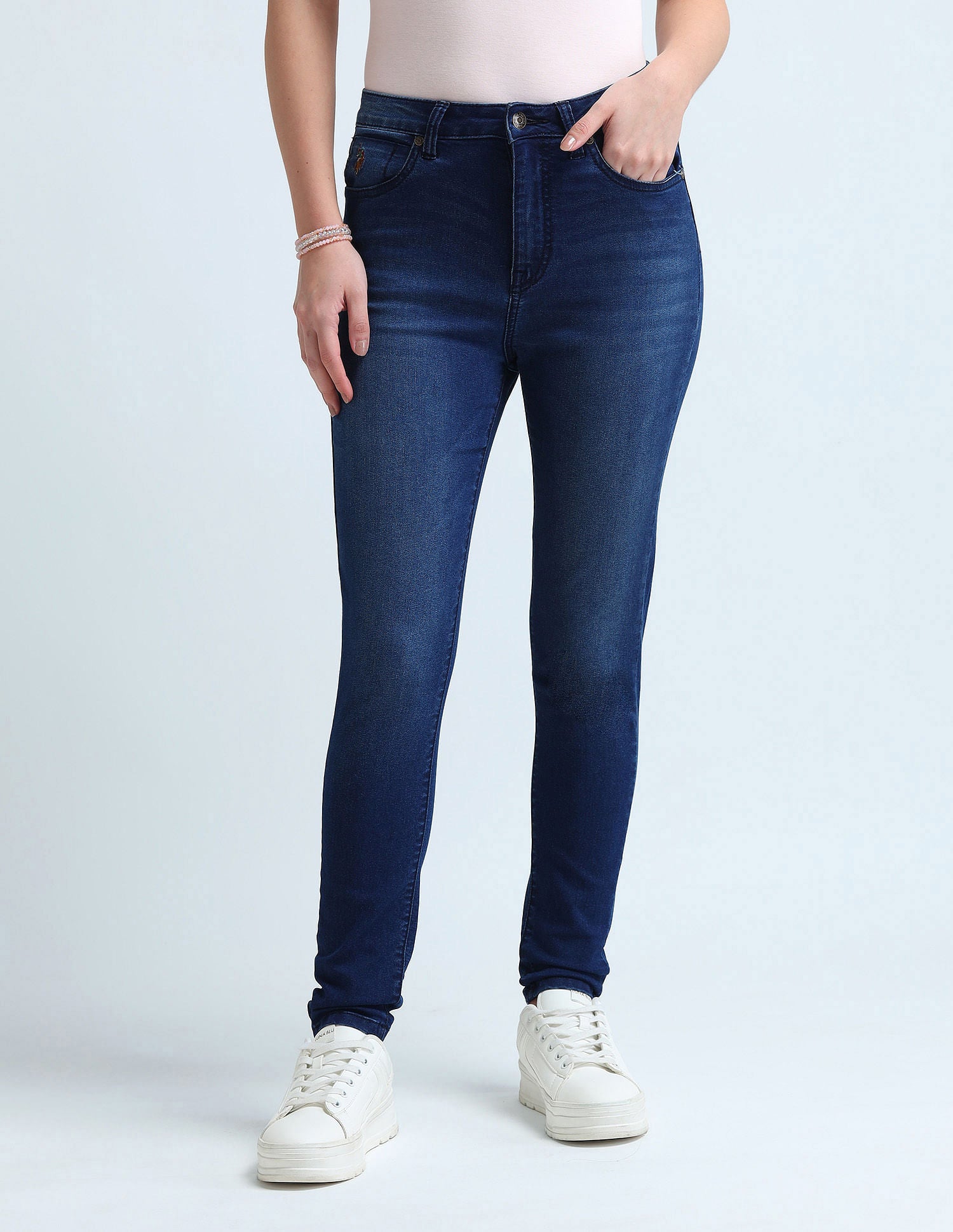 Super Skinny Fit Blue Jeans Blue - U.S. Polo Assn. India | Large